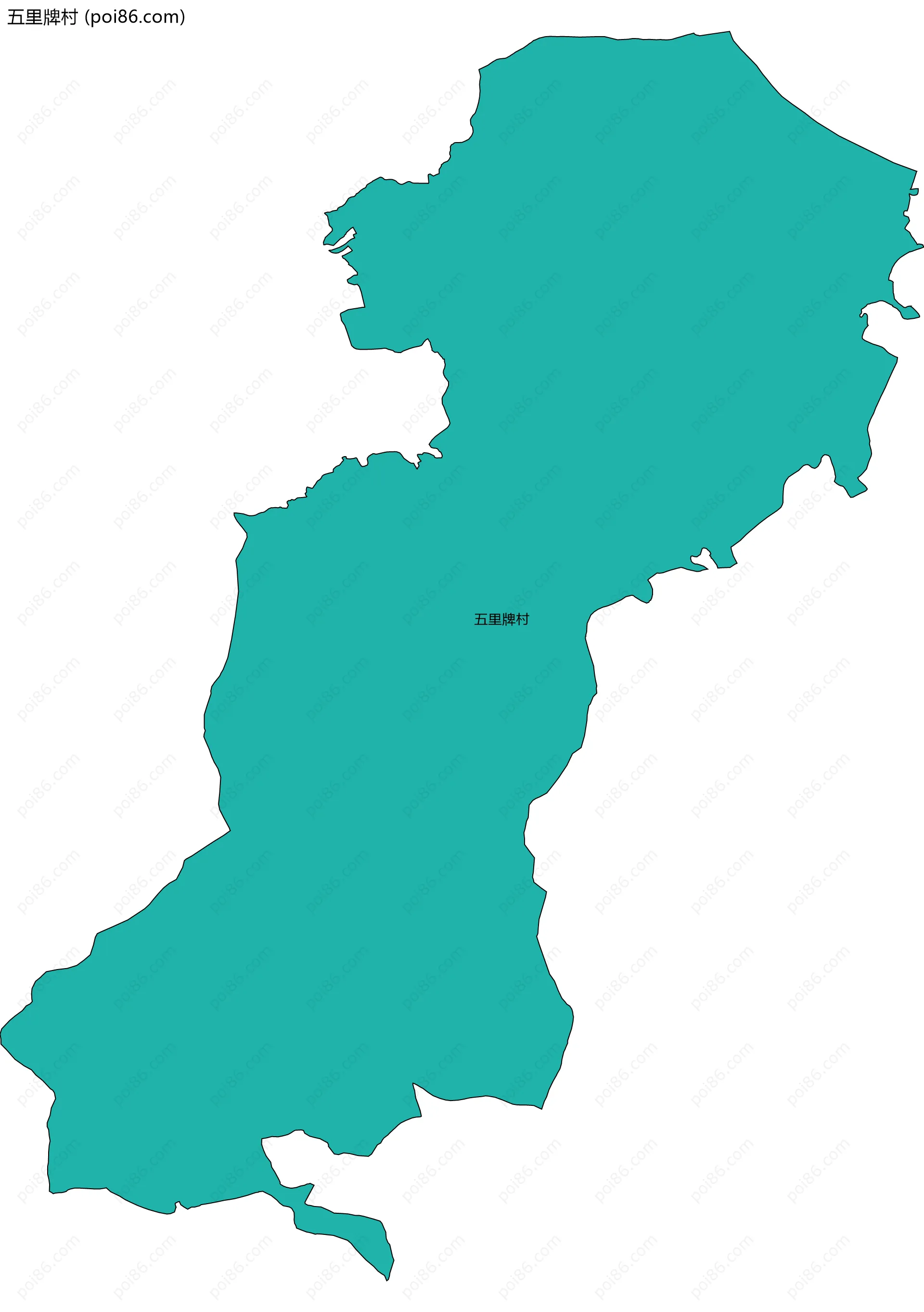 五里牌村边界地图