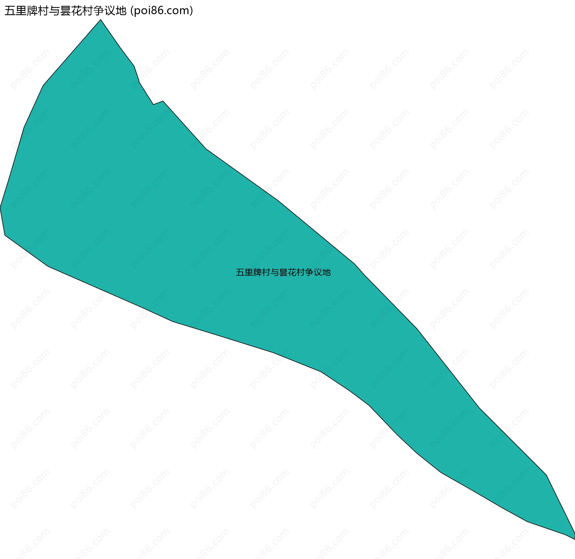 五里牌村与昙花村争议地边界地图