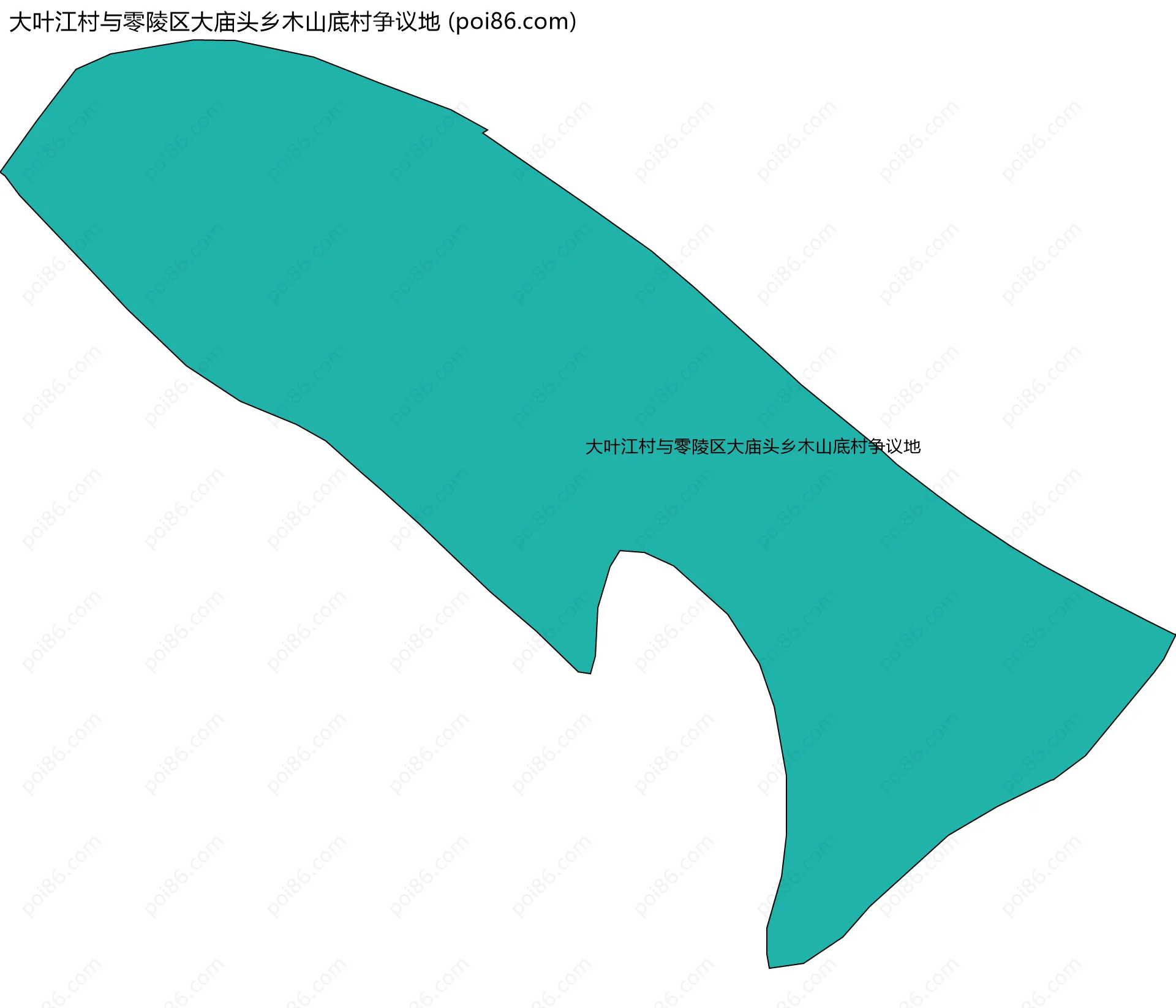 大叶江村与零陵区大庙头乡木山底村争议地边界地图