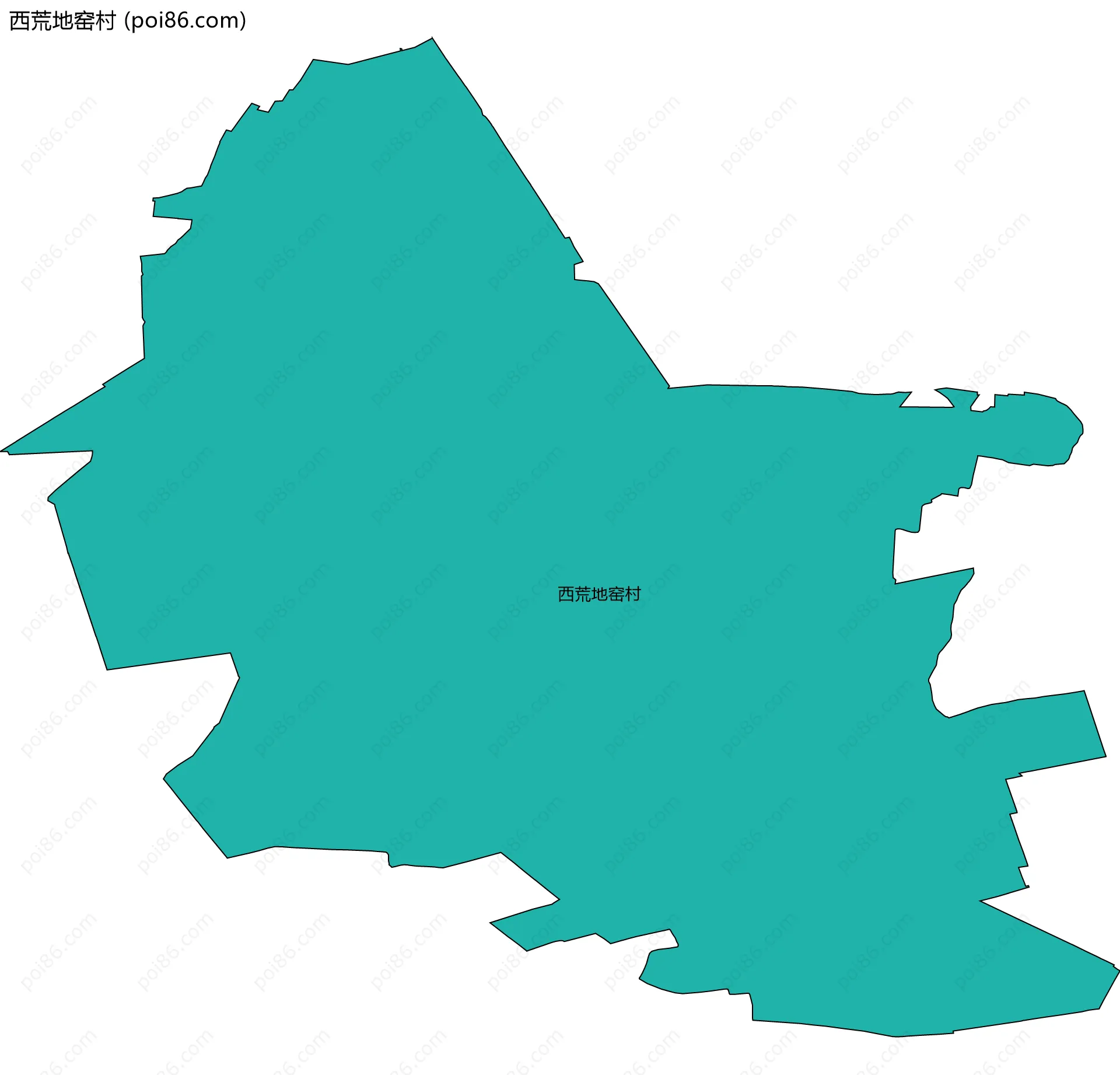 西荒地窑村边界地图