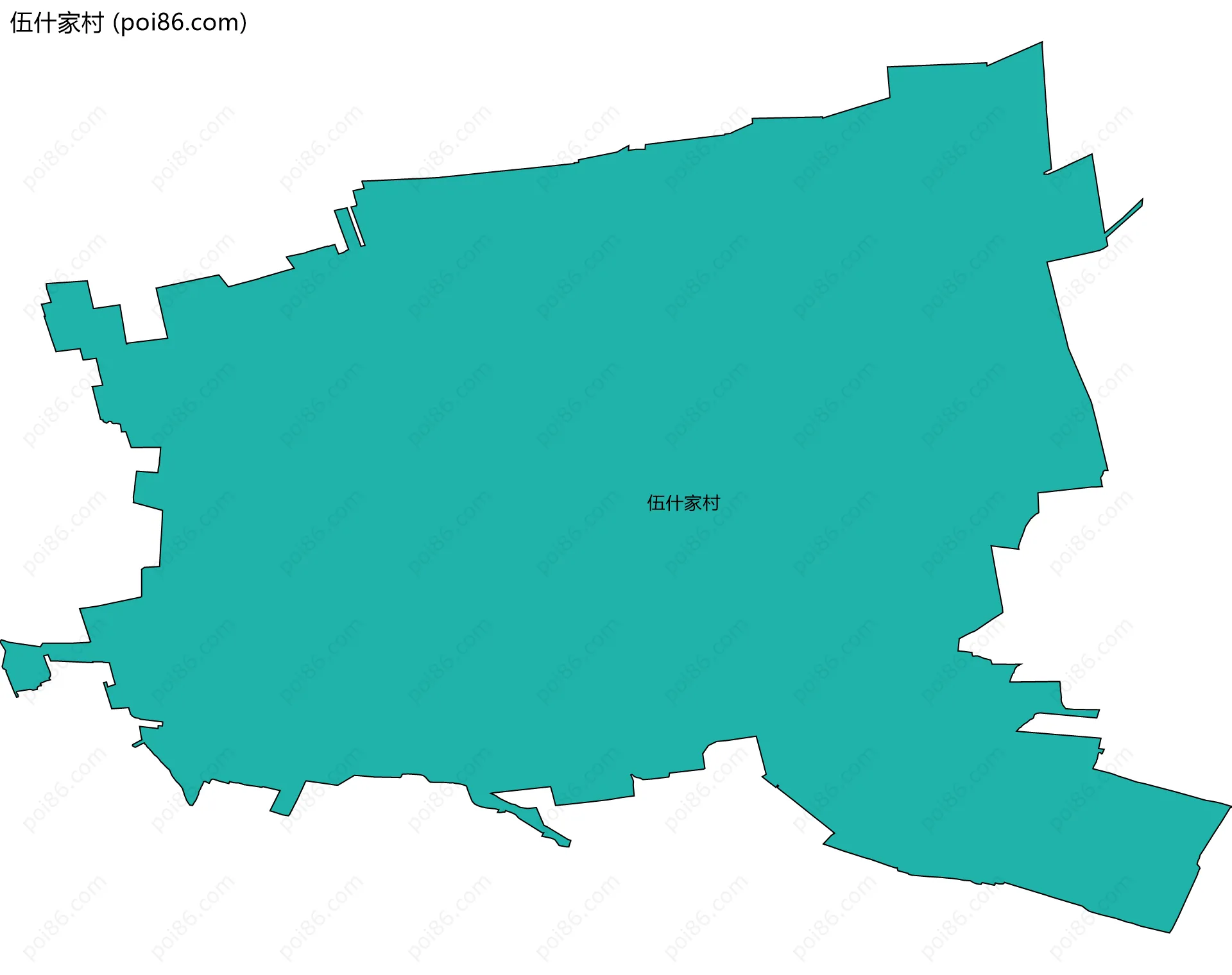 伍什家村边界地图