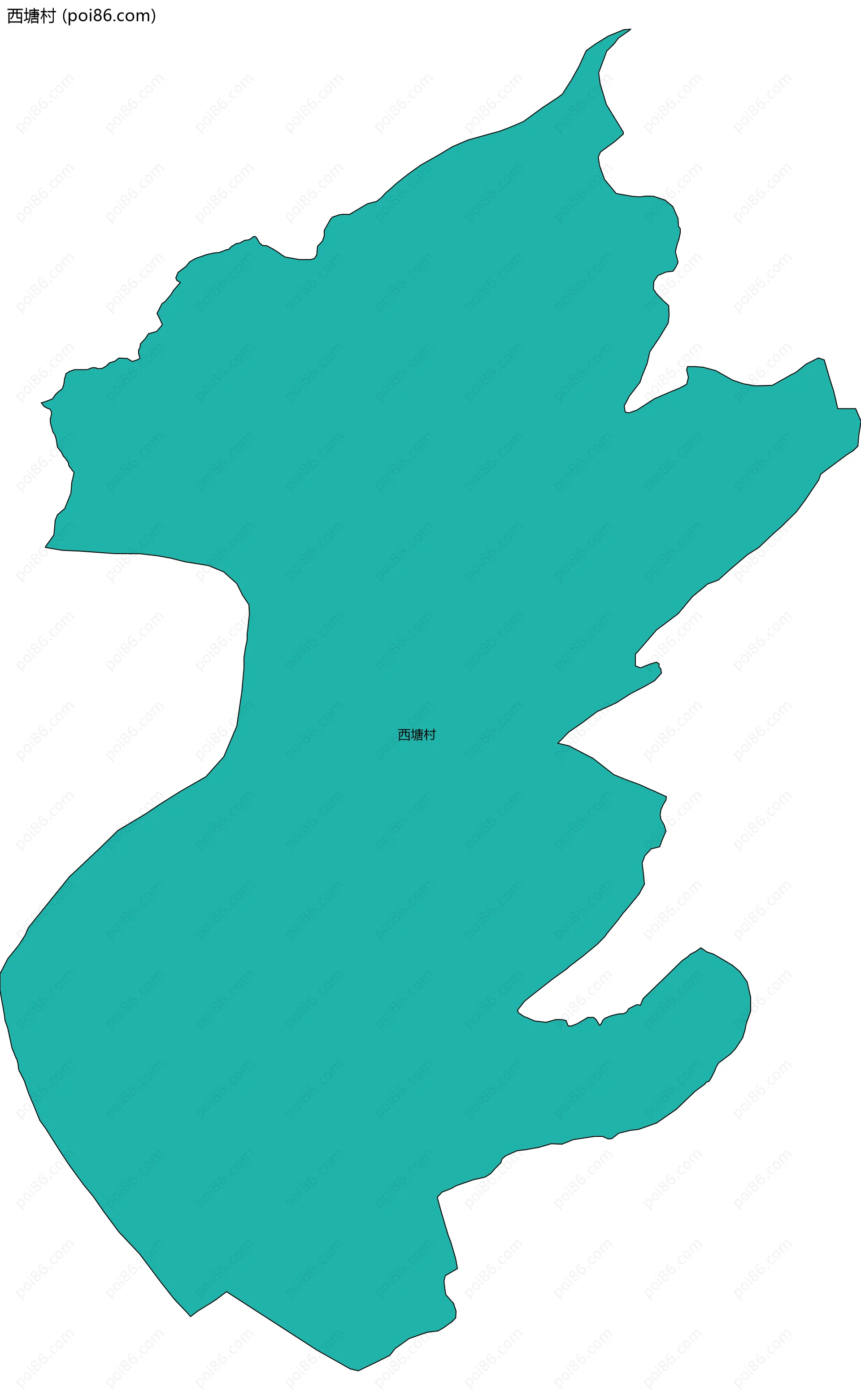 西塘村边界地图