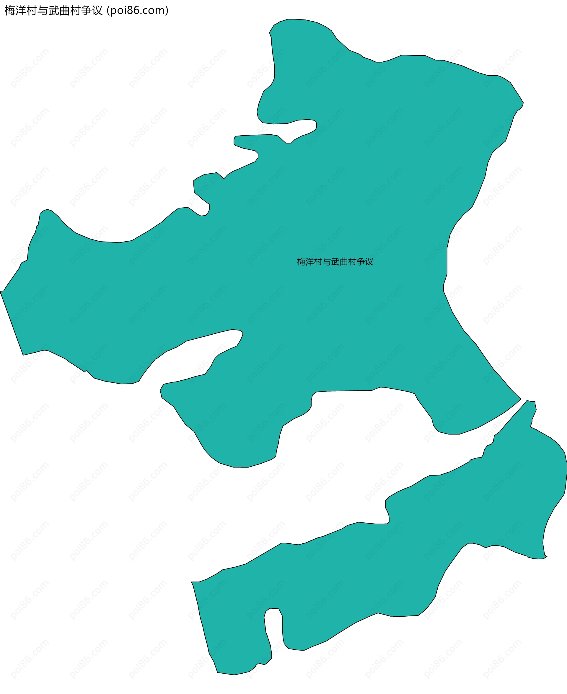 梅洋村与武曲村争议边界地图