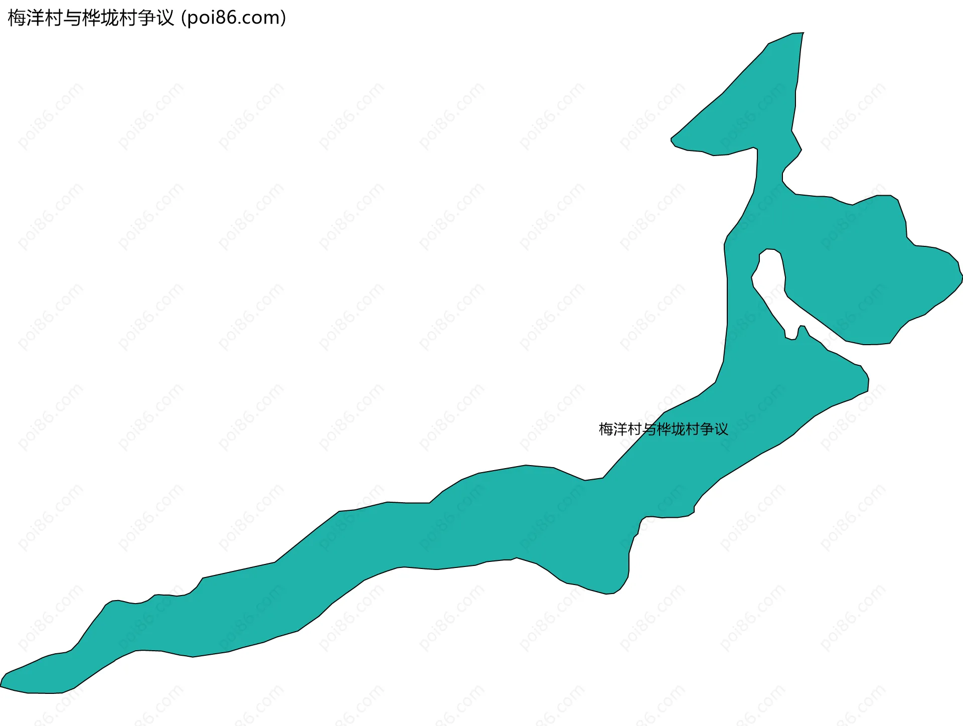 梅洋村与桦垅村争议边界地图