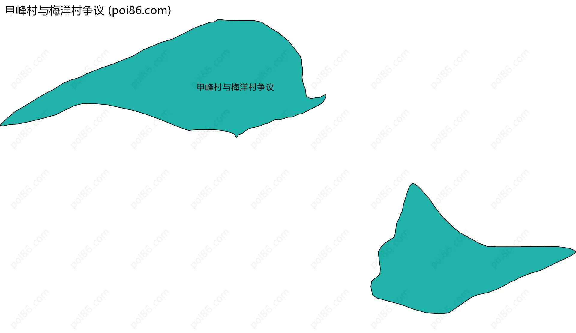 甲峰村与梅洋村争议边界地图