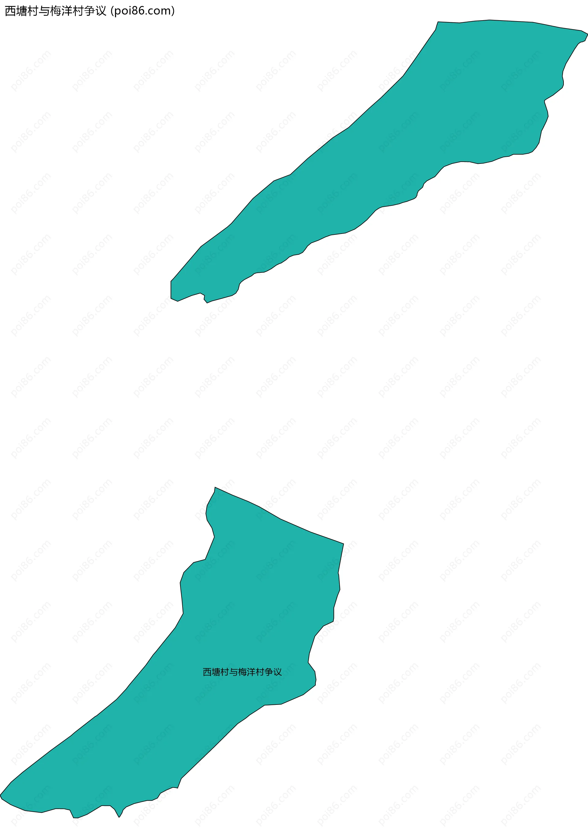 西塘村与梅洋村争议边界地图