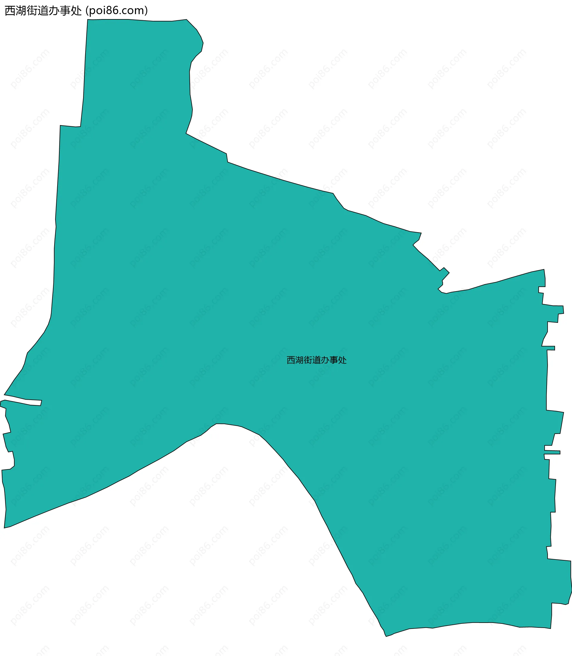 西湖街道办事处边界地图