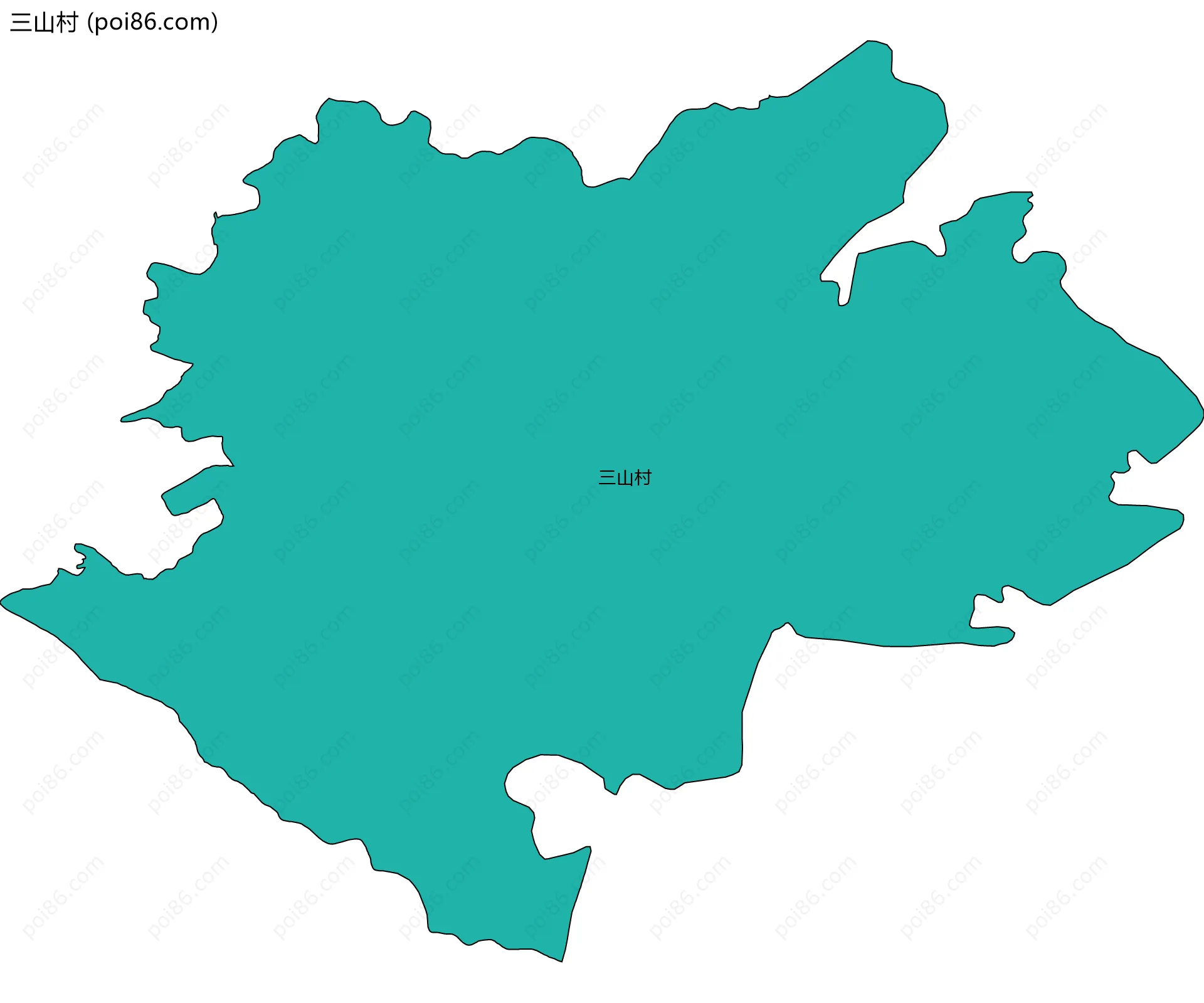 三山村边界地图