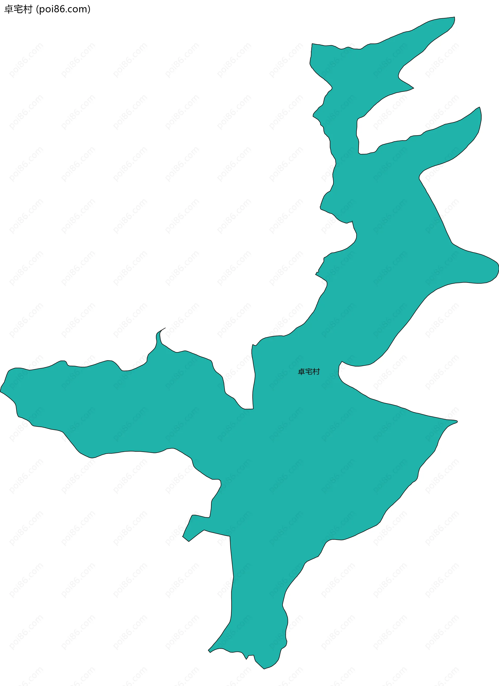 卓宅村边界地图