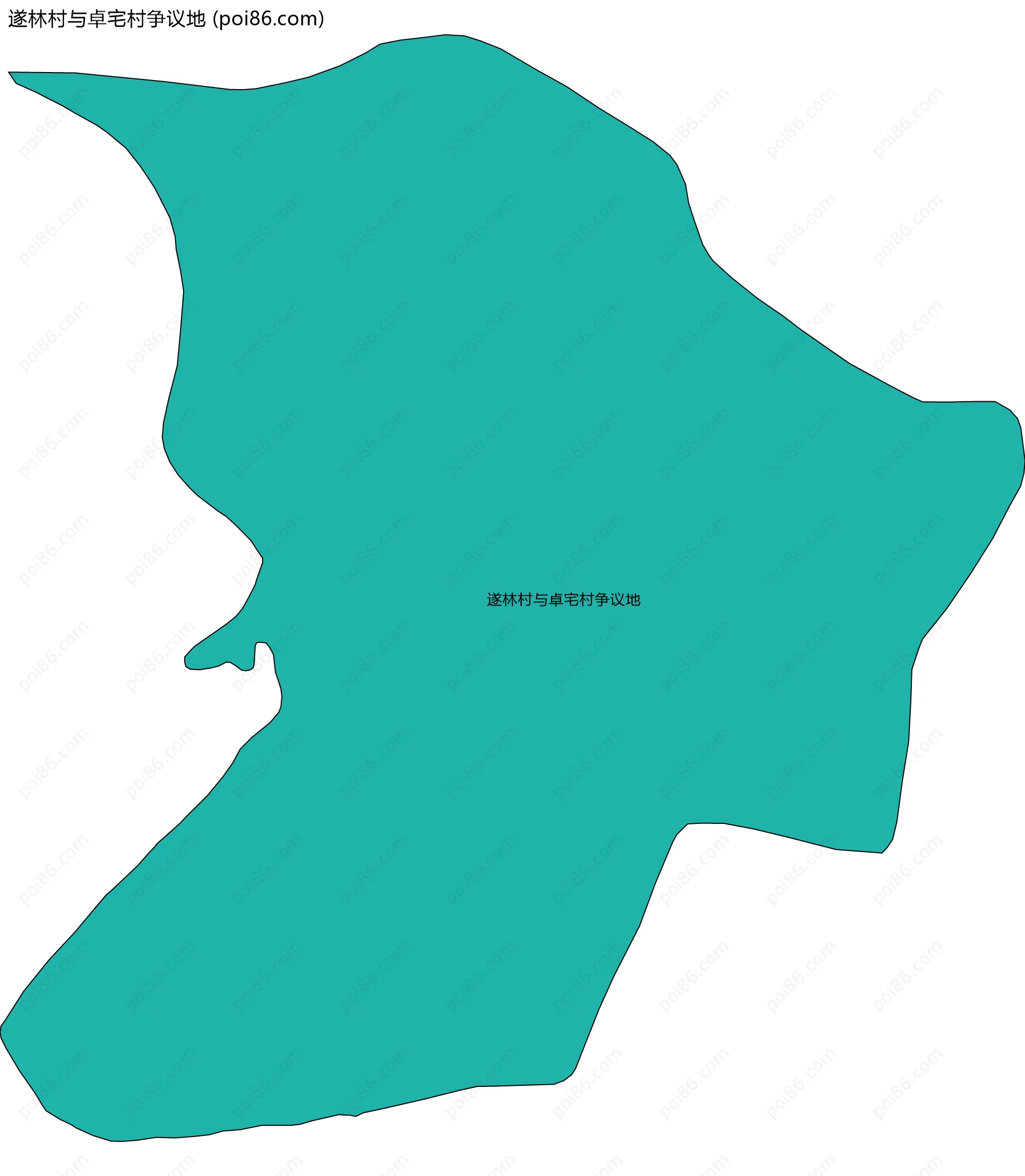 遂林村与卓宅村争议地边界地图