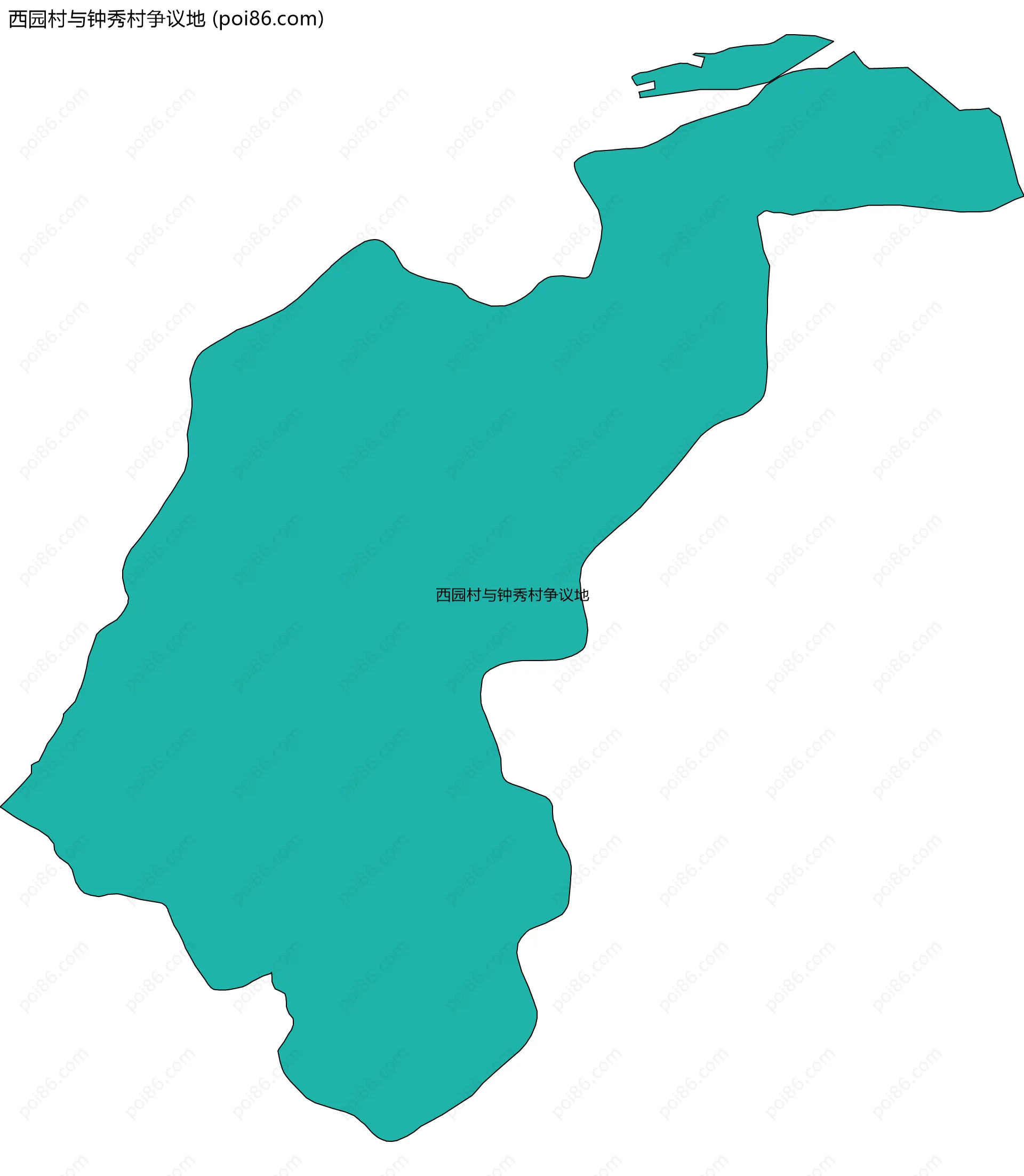 西园村与钟秀村争议地边界地图