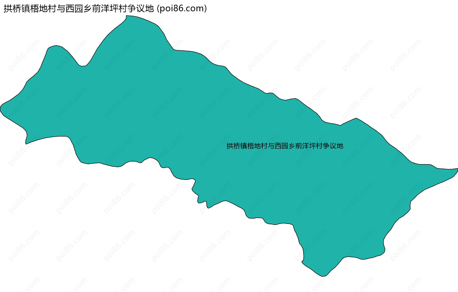 拱桥镇梧地村与西园乡前洋坪村争议地边界地图