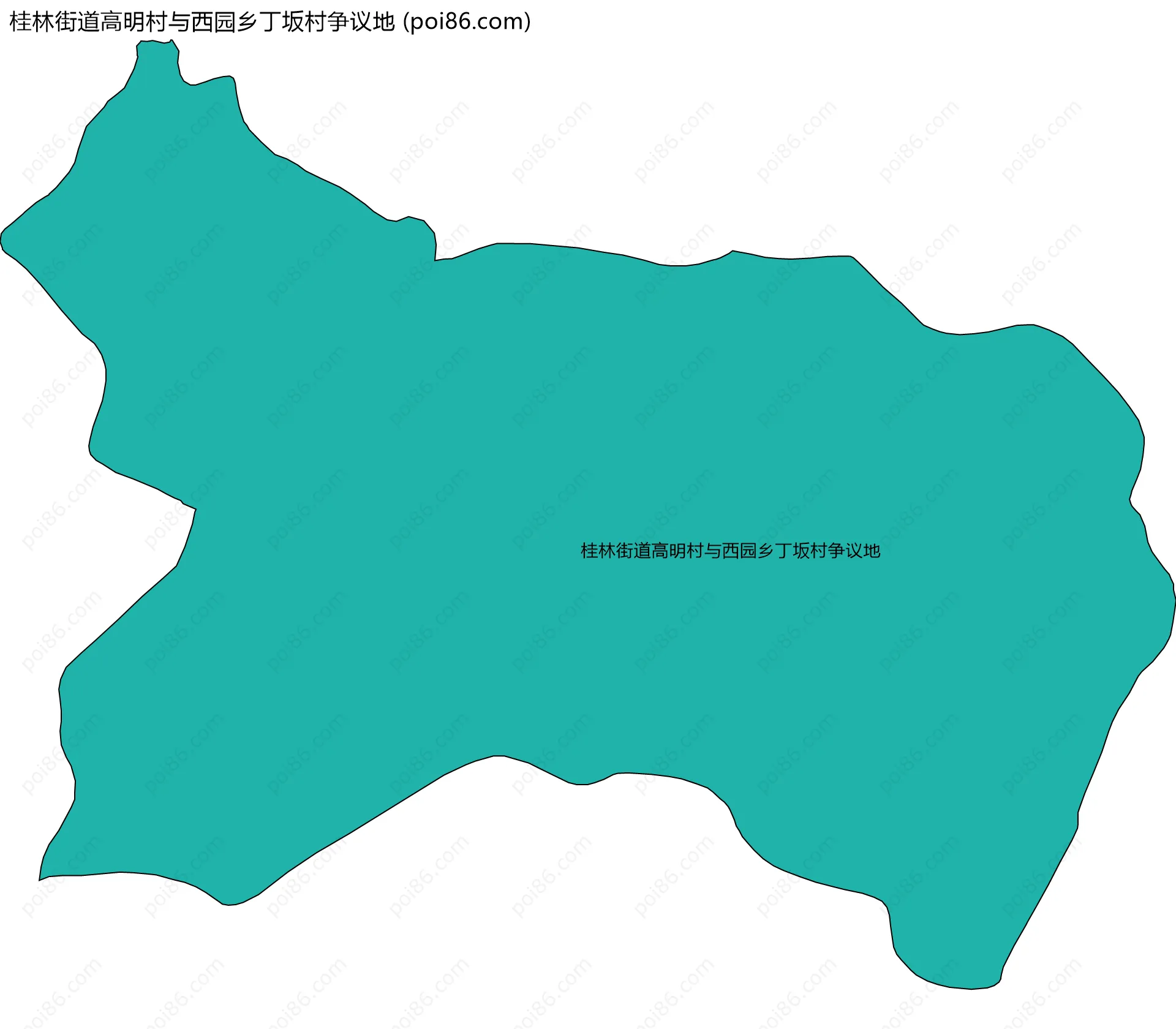 桂林街道高明村与西园乡丁坂村争议地边界地图