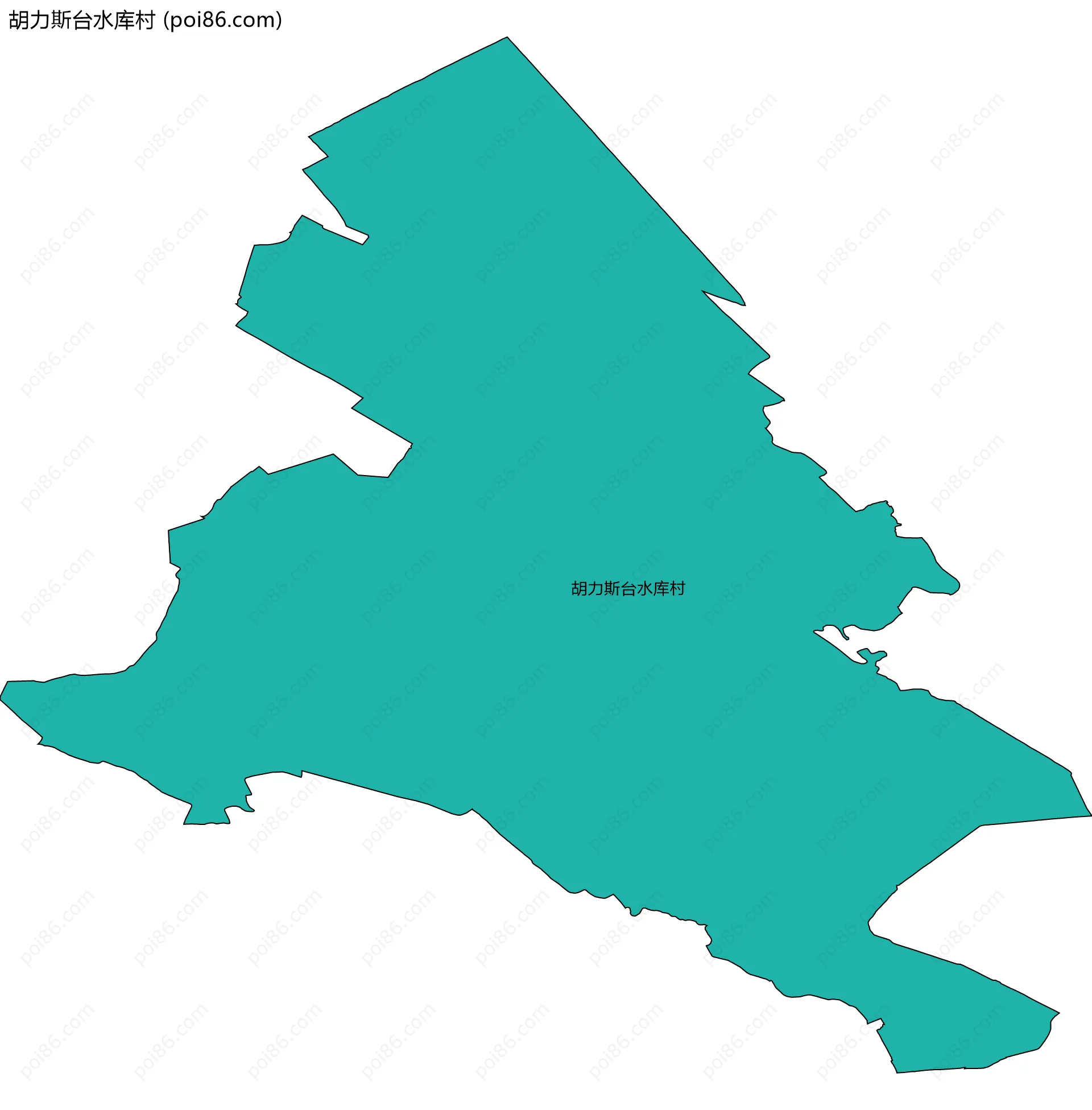 胡力斯台水库村边界地图