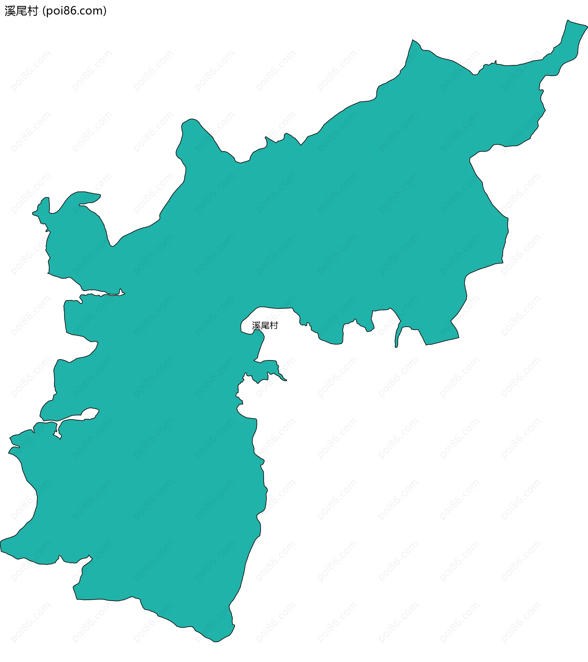 溪尾村边界地图