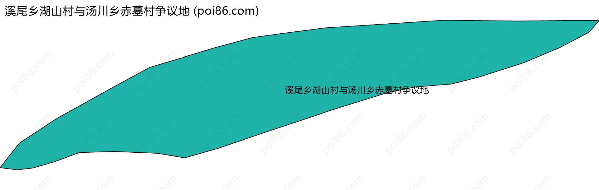 溪尾乡湖山村与汤川乡赤墓村争议地边界地图