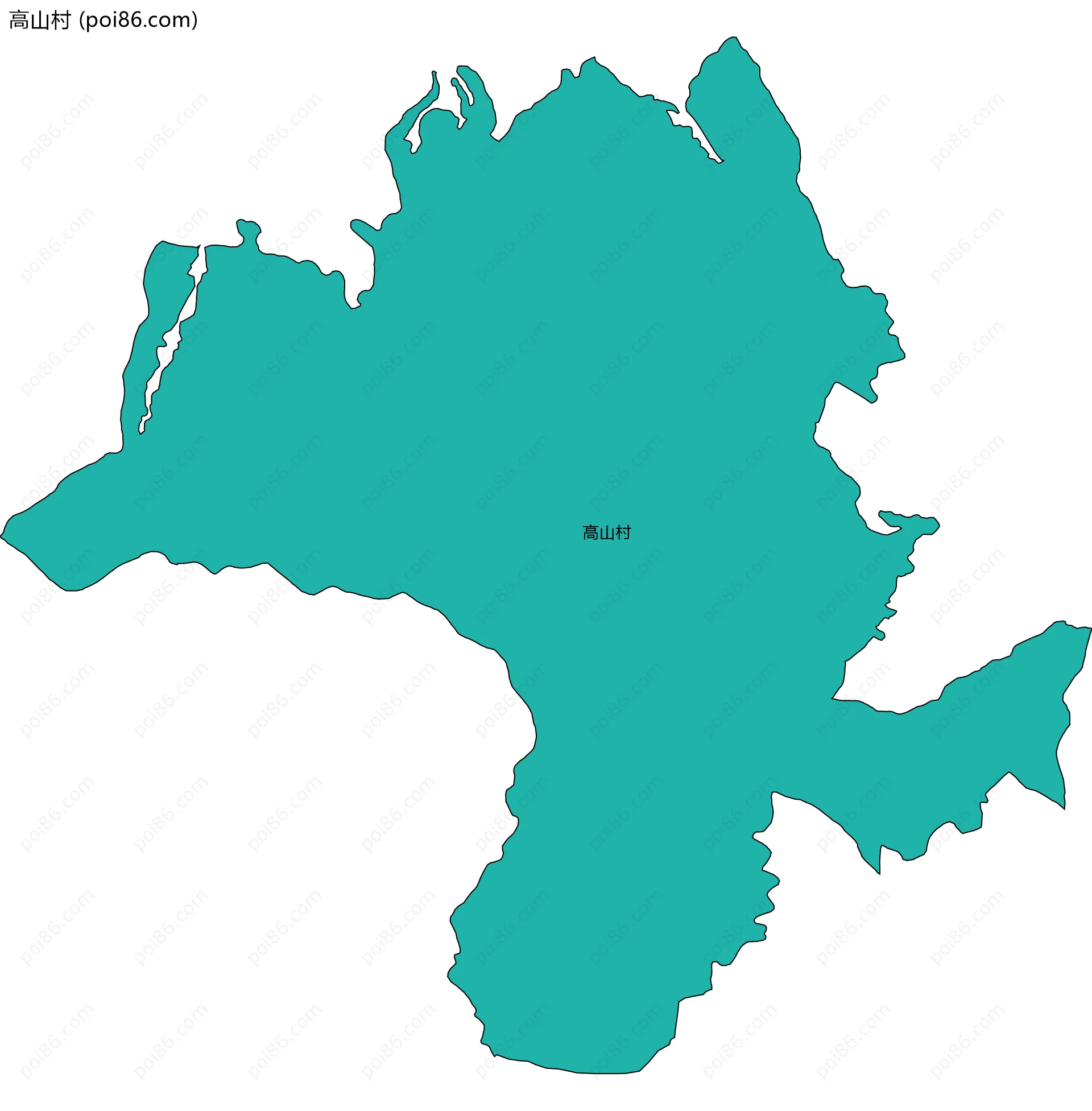 高山村边界地图