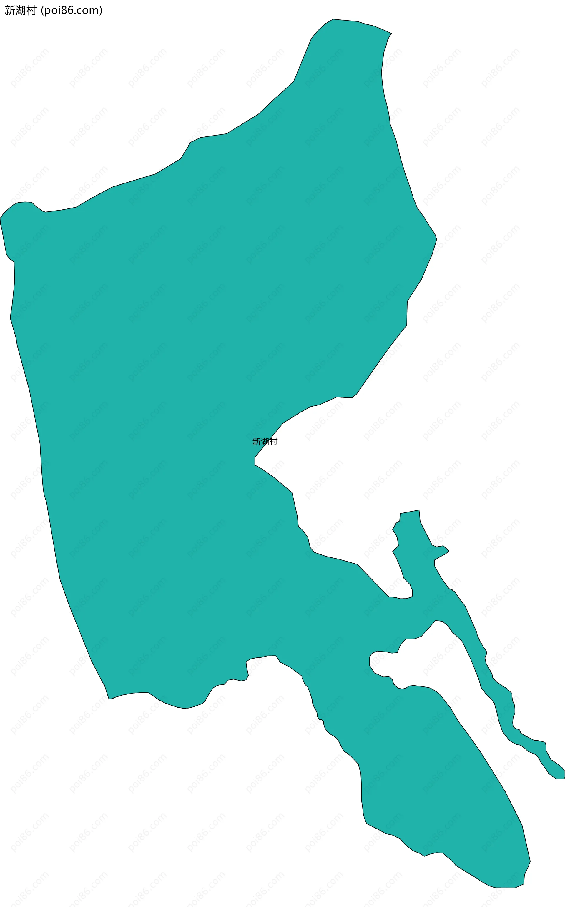新湖村边界地图