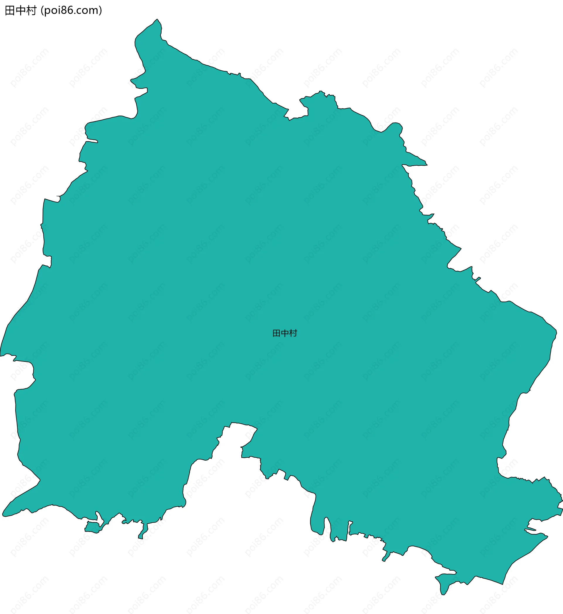 田中村边界地图