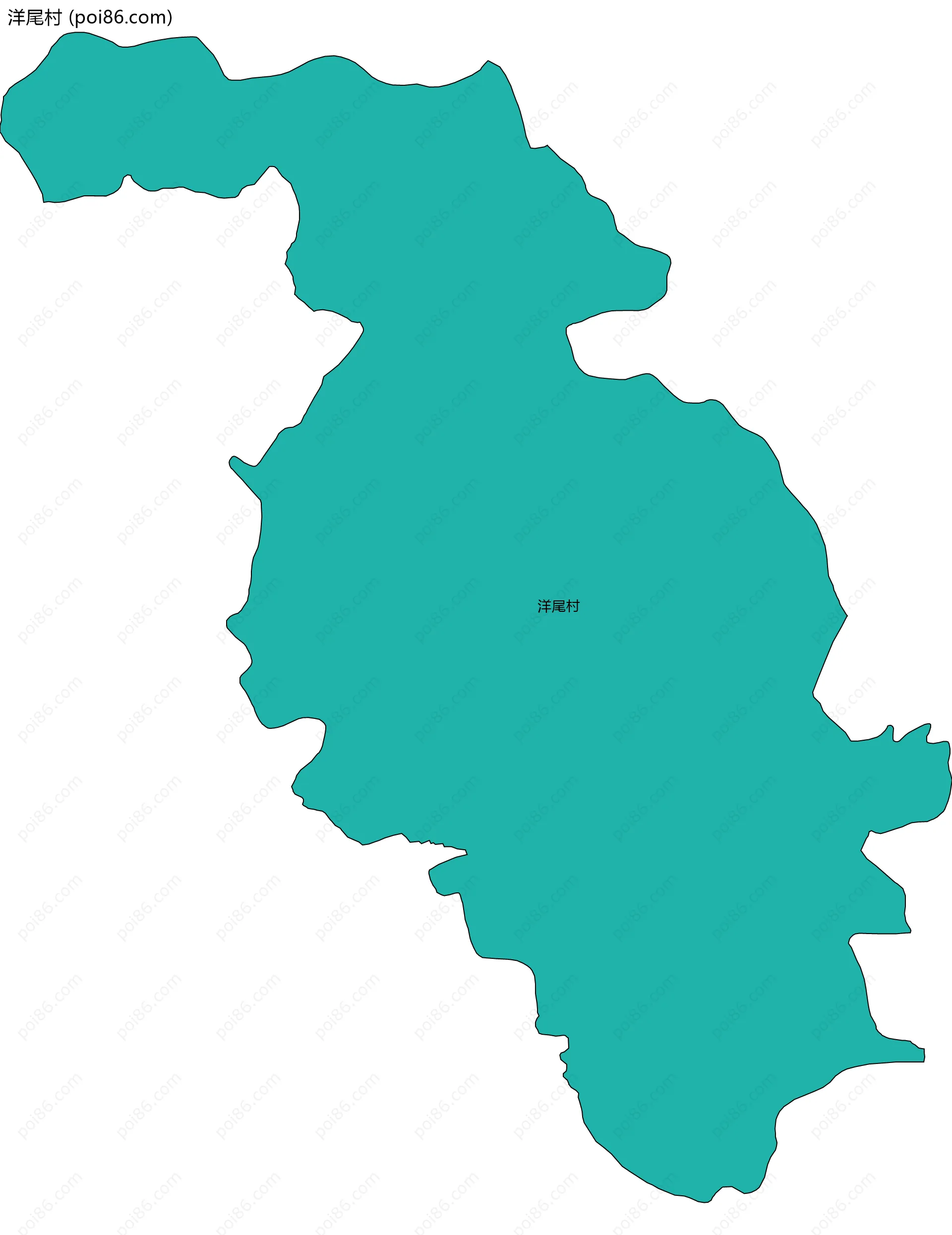 洋尾村边界地图