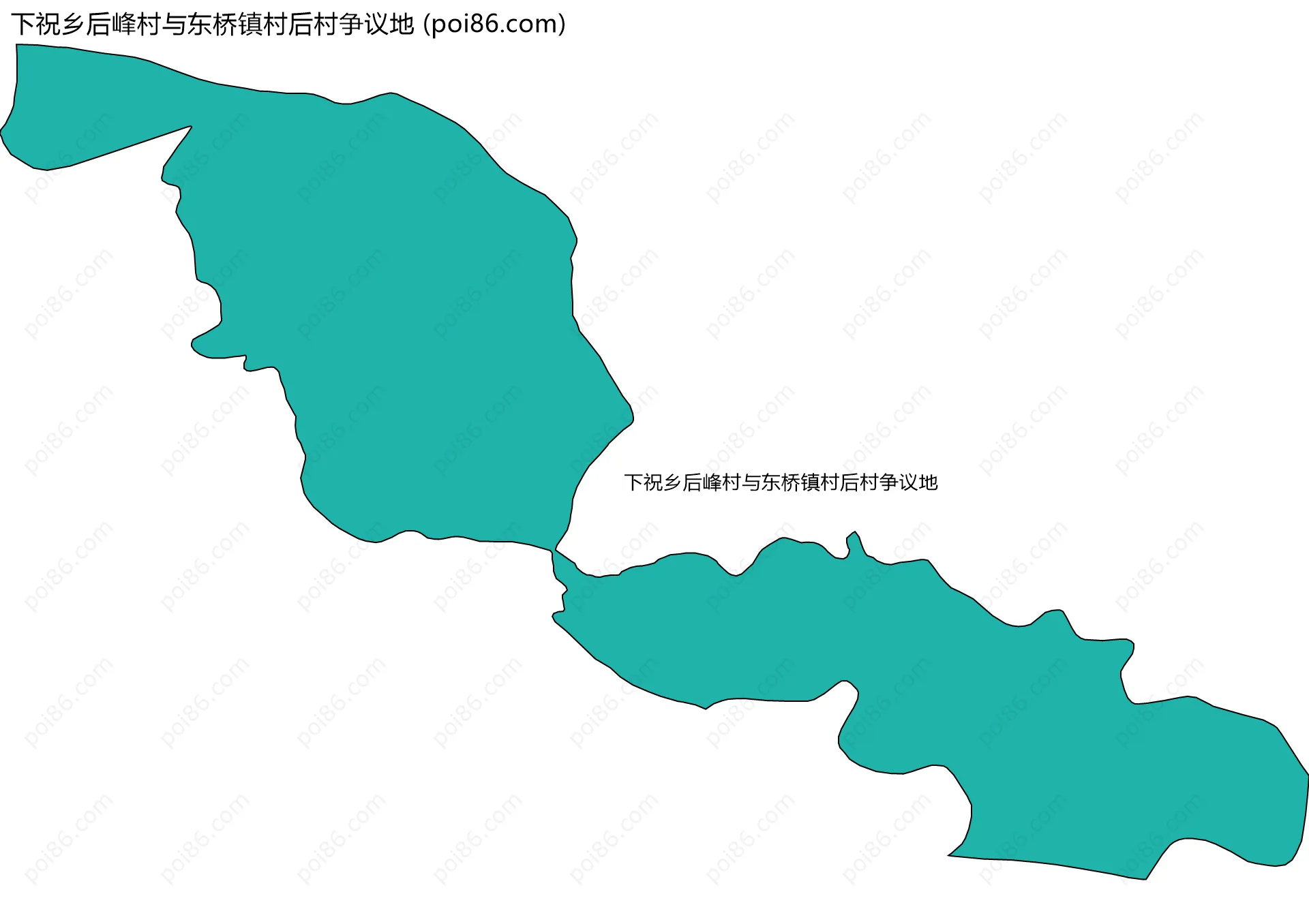 下祝乡后峰村与东桥镇村后村争议地边界地图