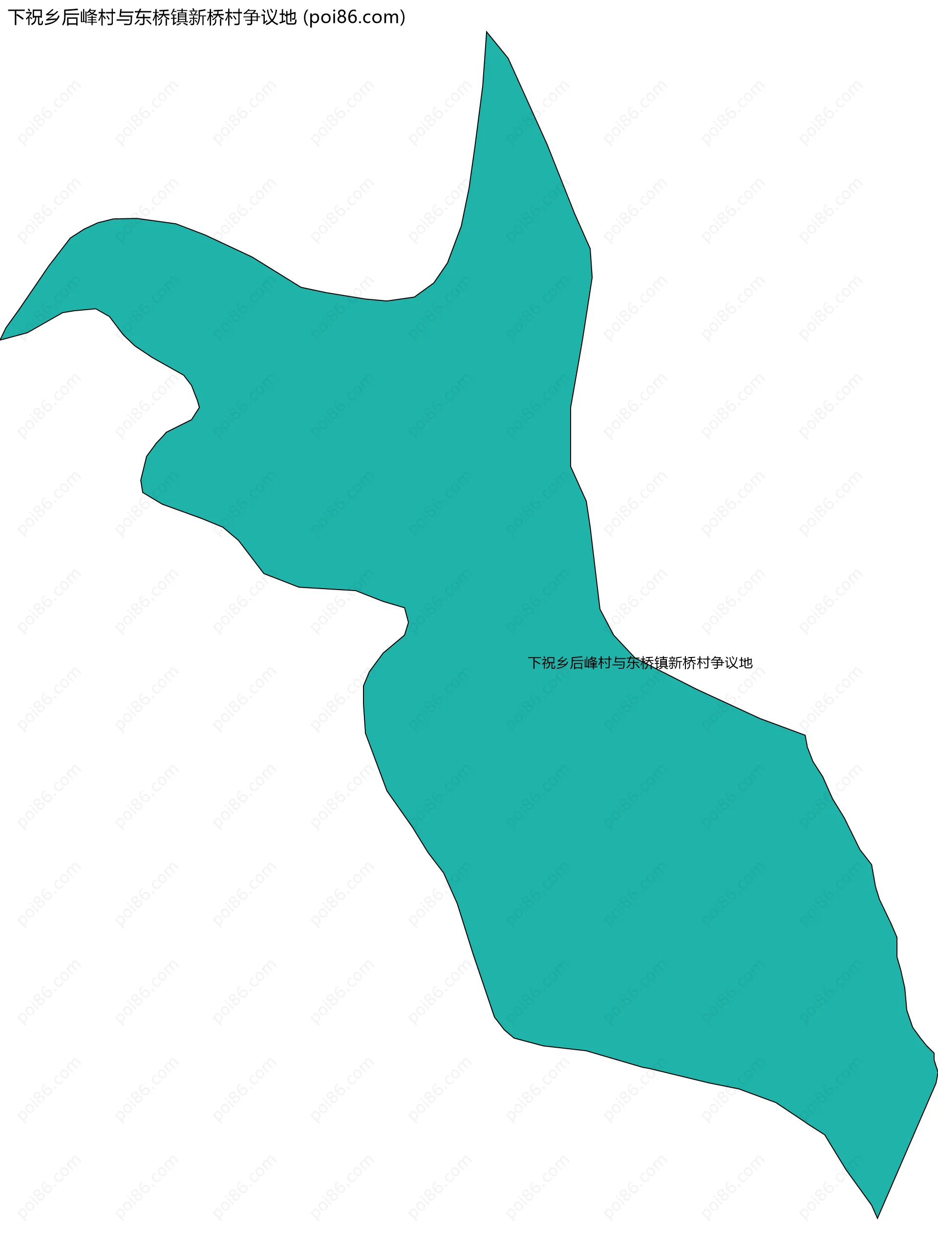 下祝乡后峰村与东桥镇新桥村争议地边界地图