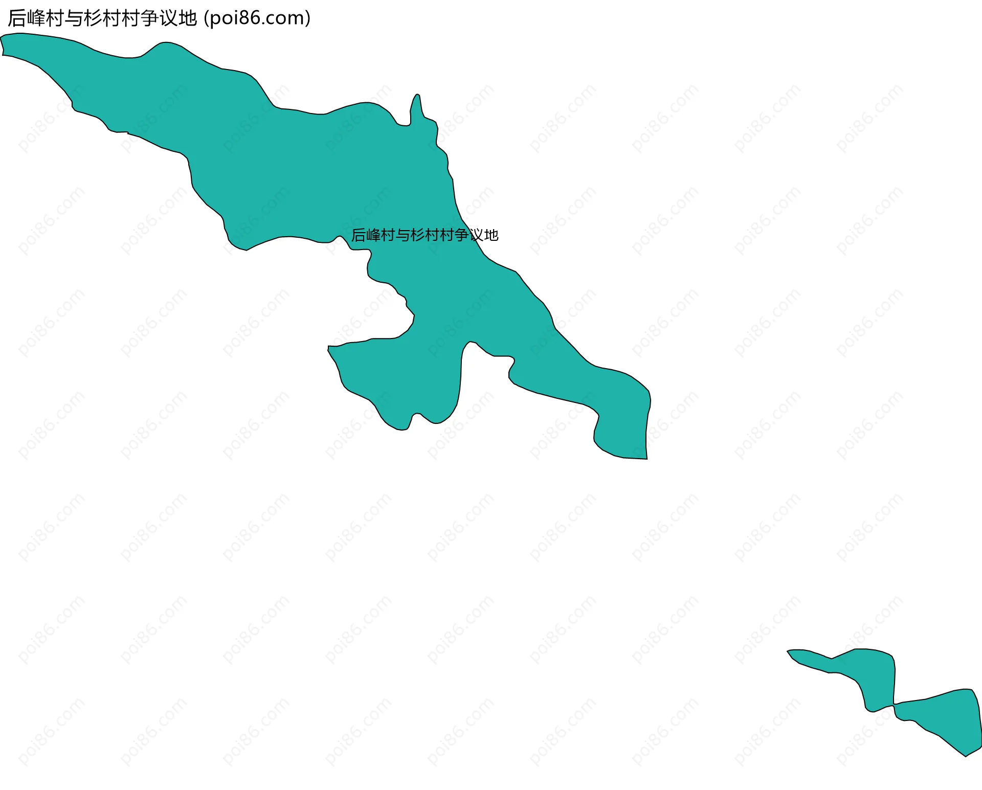 后峰村与杉村村争议地边界地图