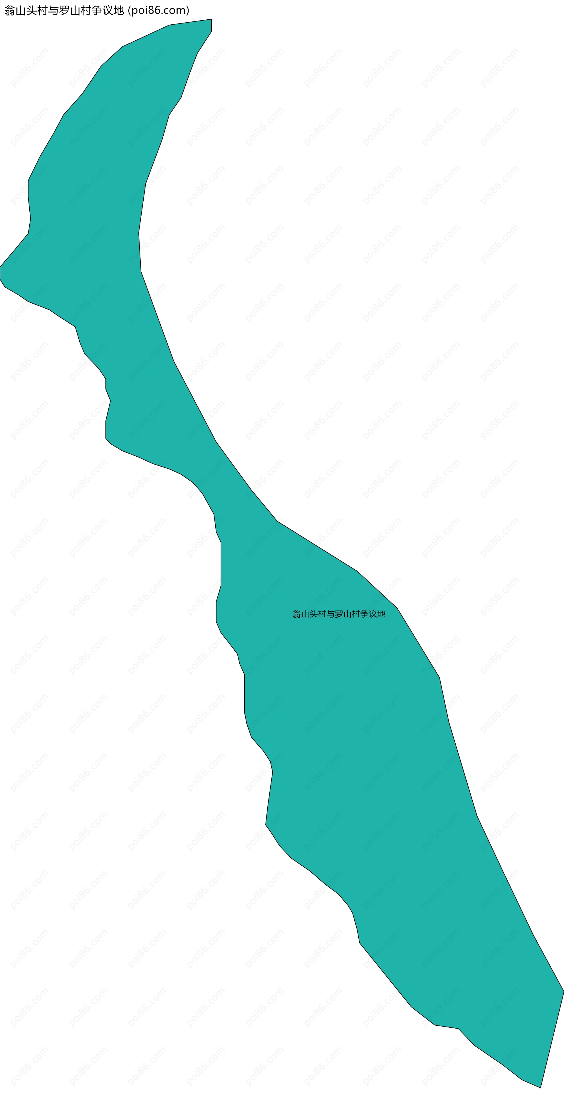 翁山头村与罗山村争议地边界地图