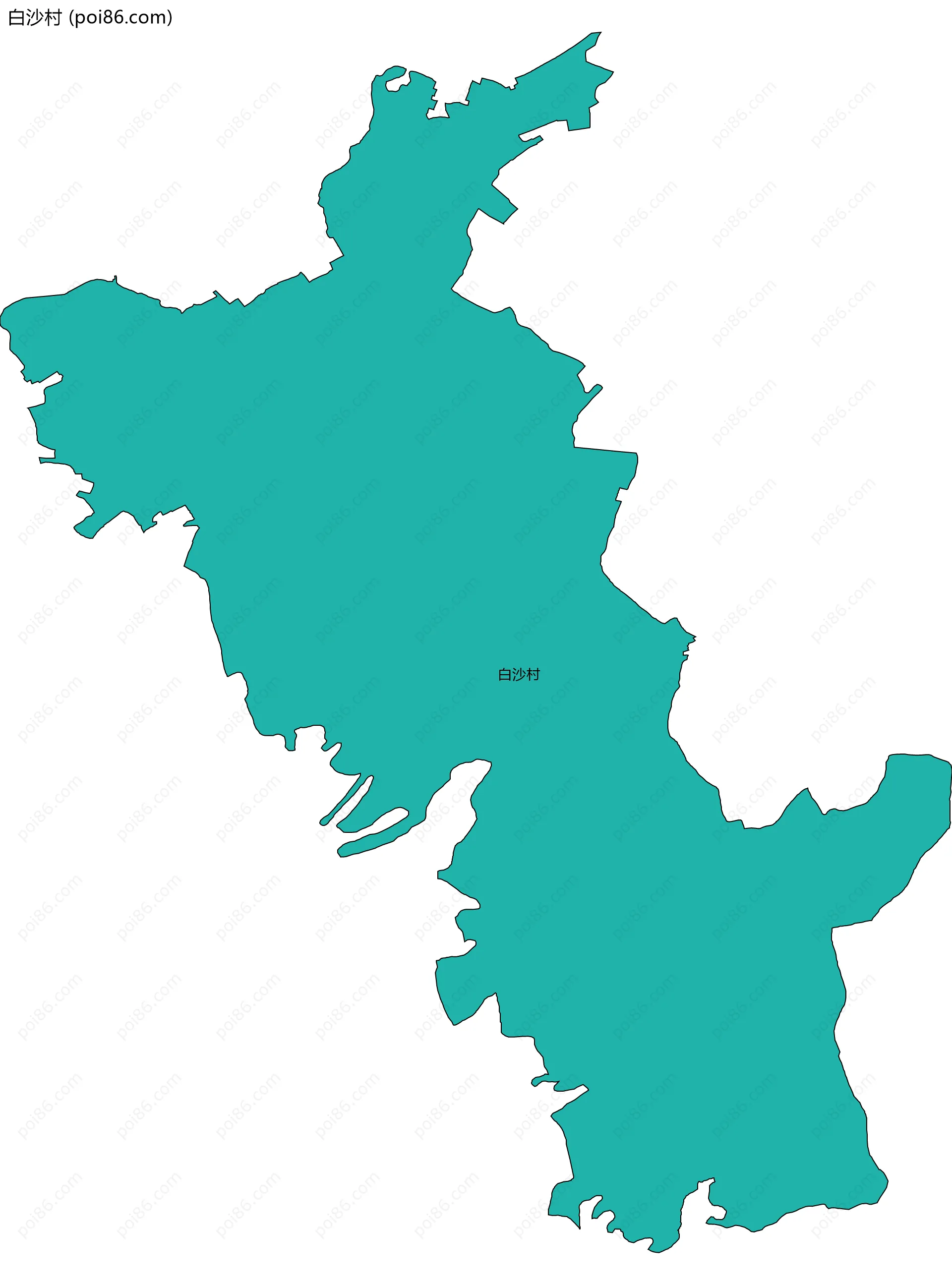 白沙村边界地图