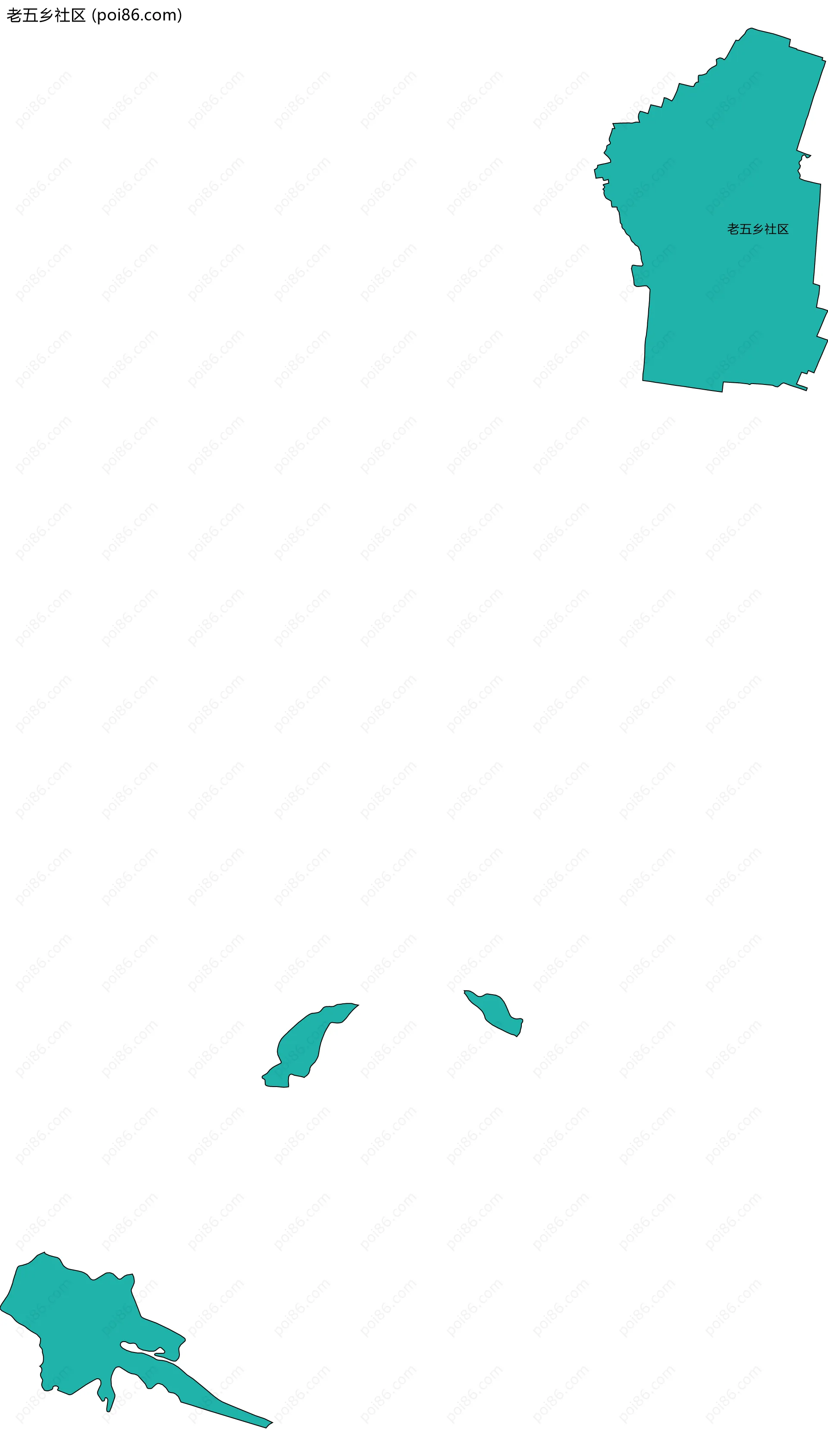 老五乡社区边界地图