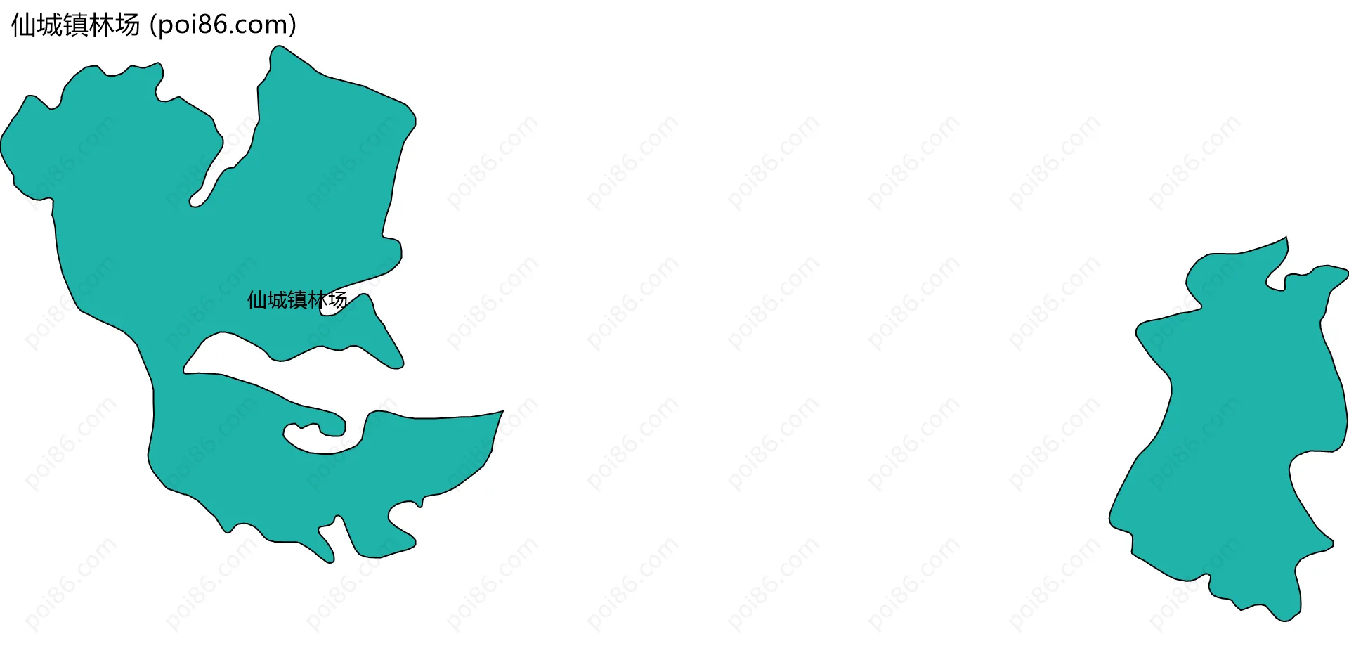 仙城镇林场边界地图