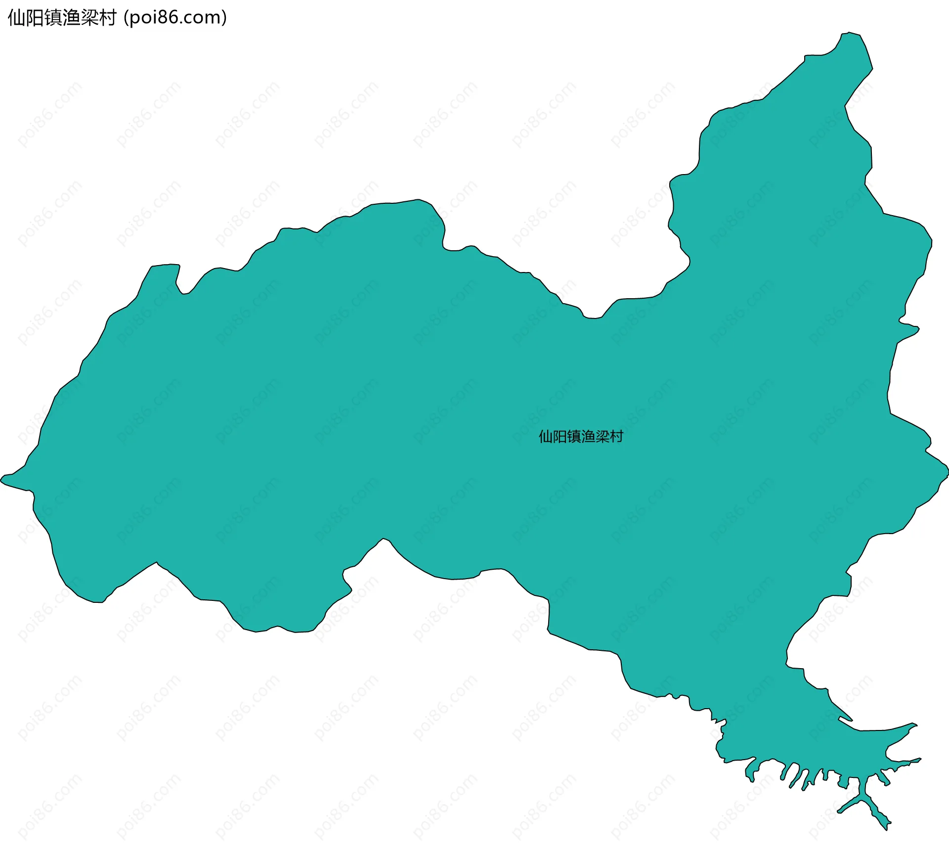 仙阳镇渔梁村边界地图