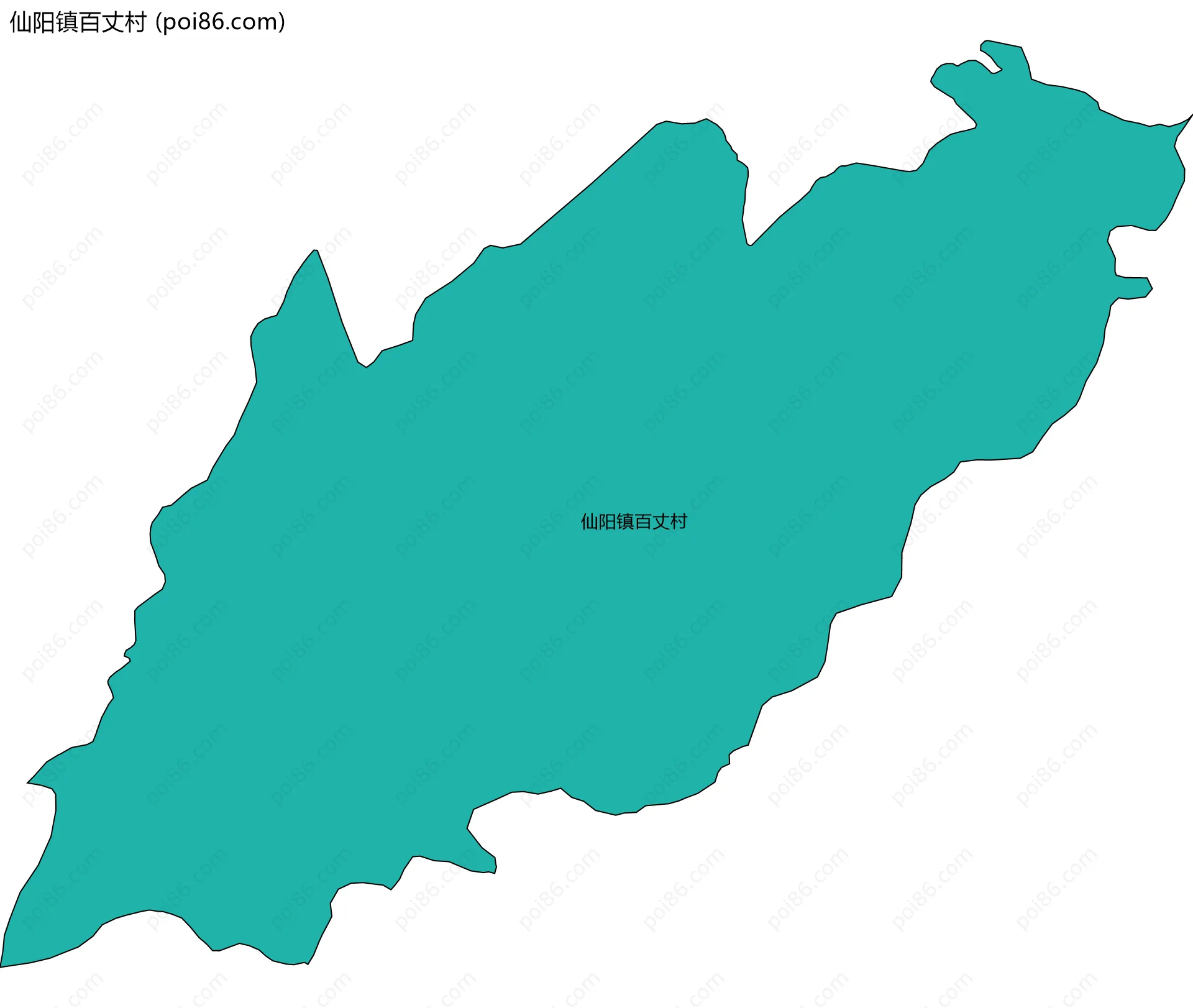 仙阳镇百丈村边界地图
