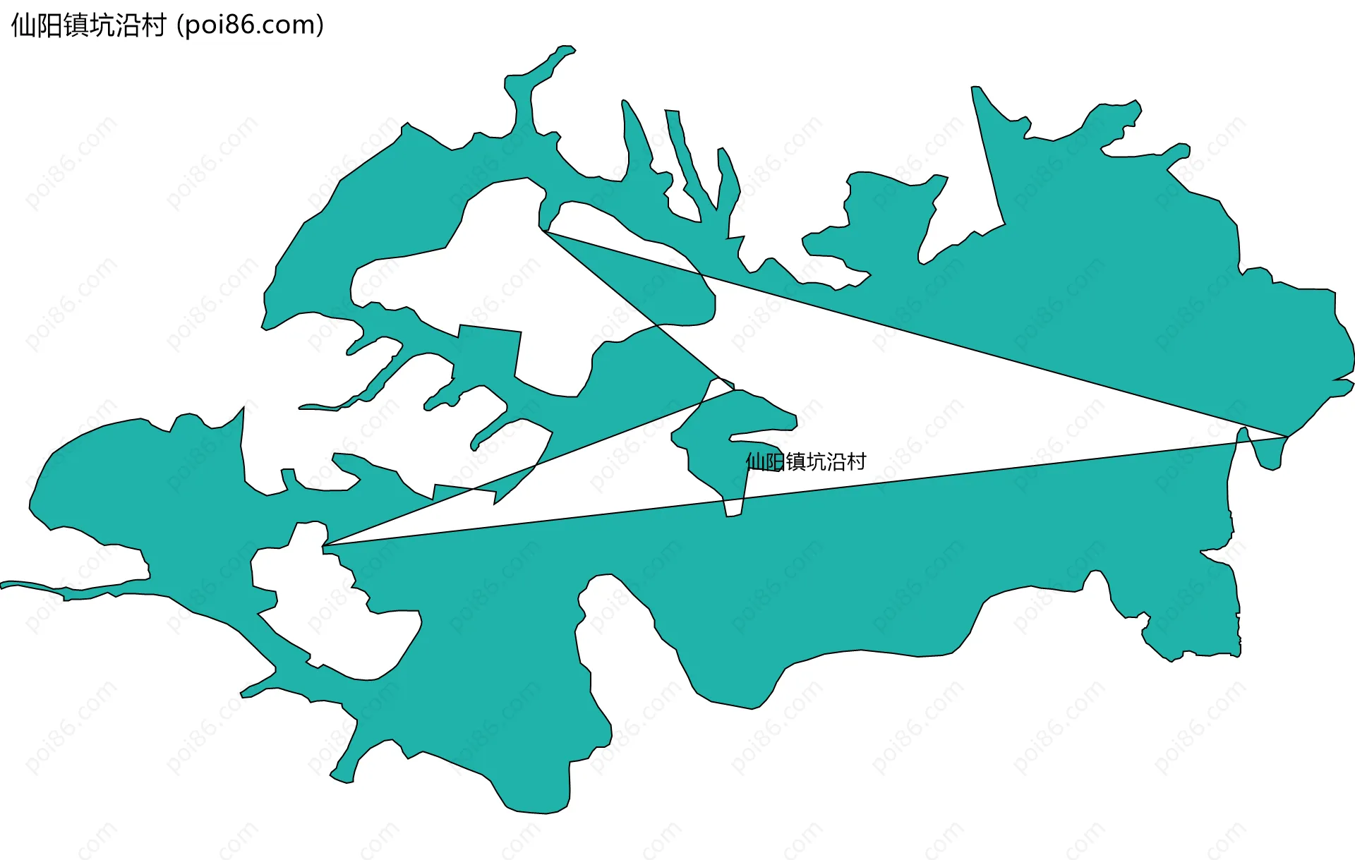 仙阳镇坑沿村边界地图