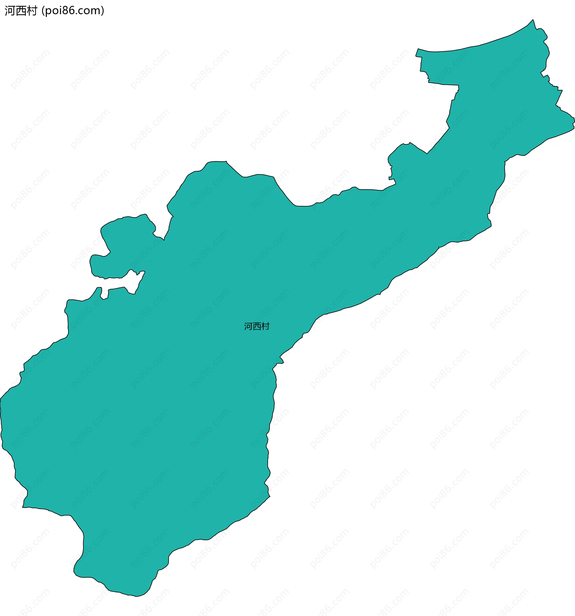 河西村边界地图