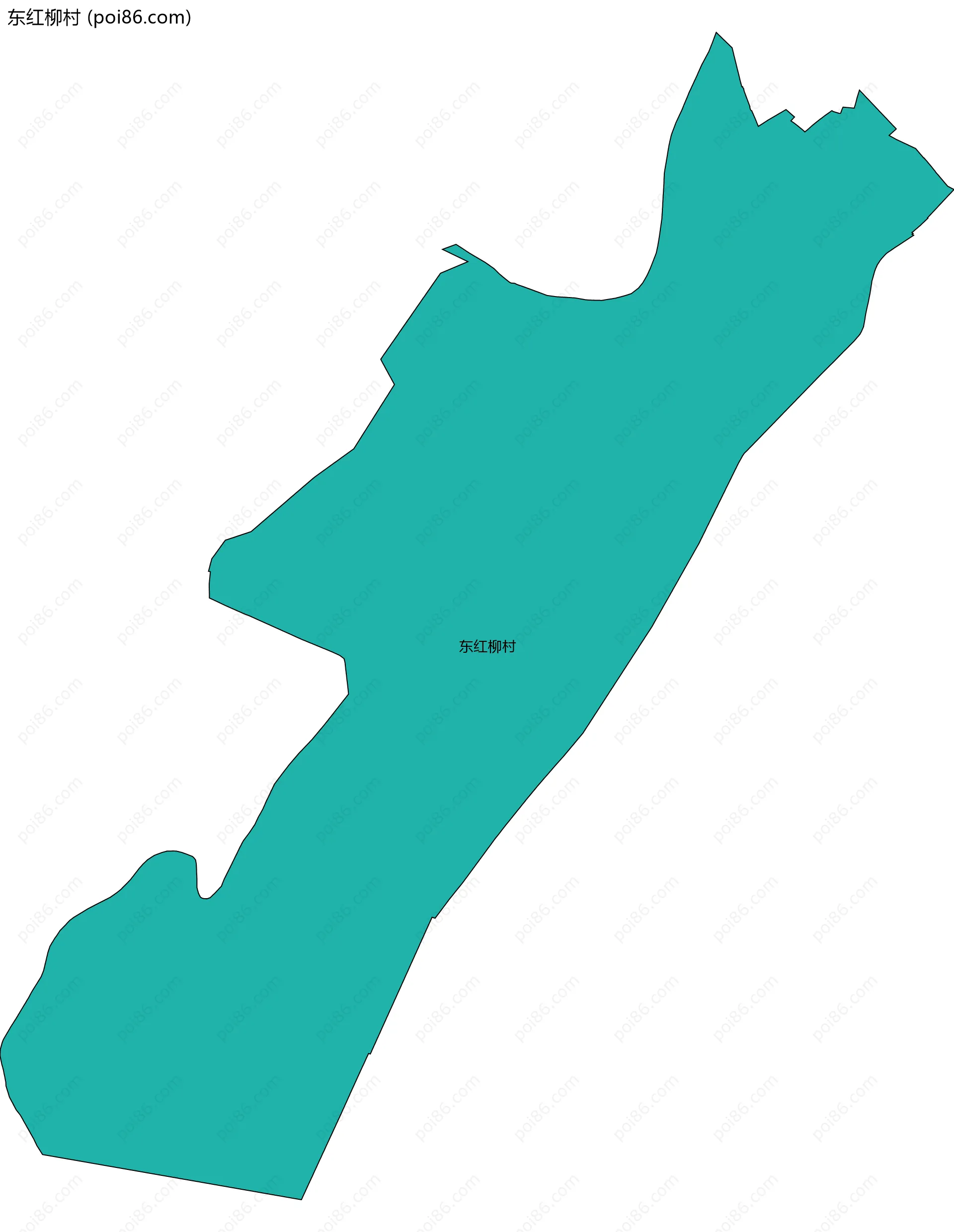 东红柳村边界地图