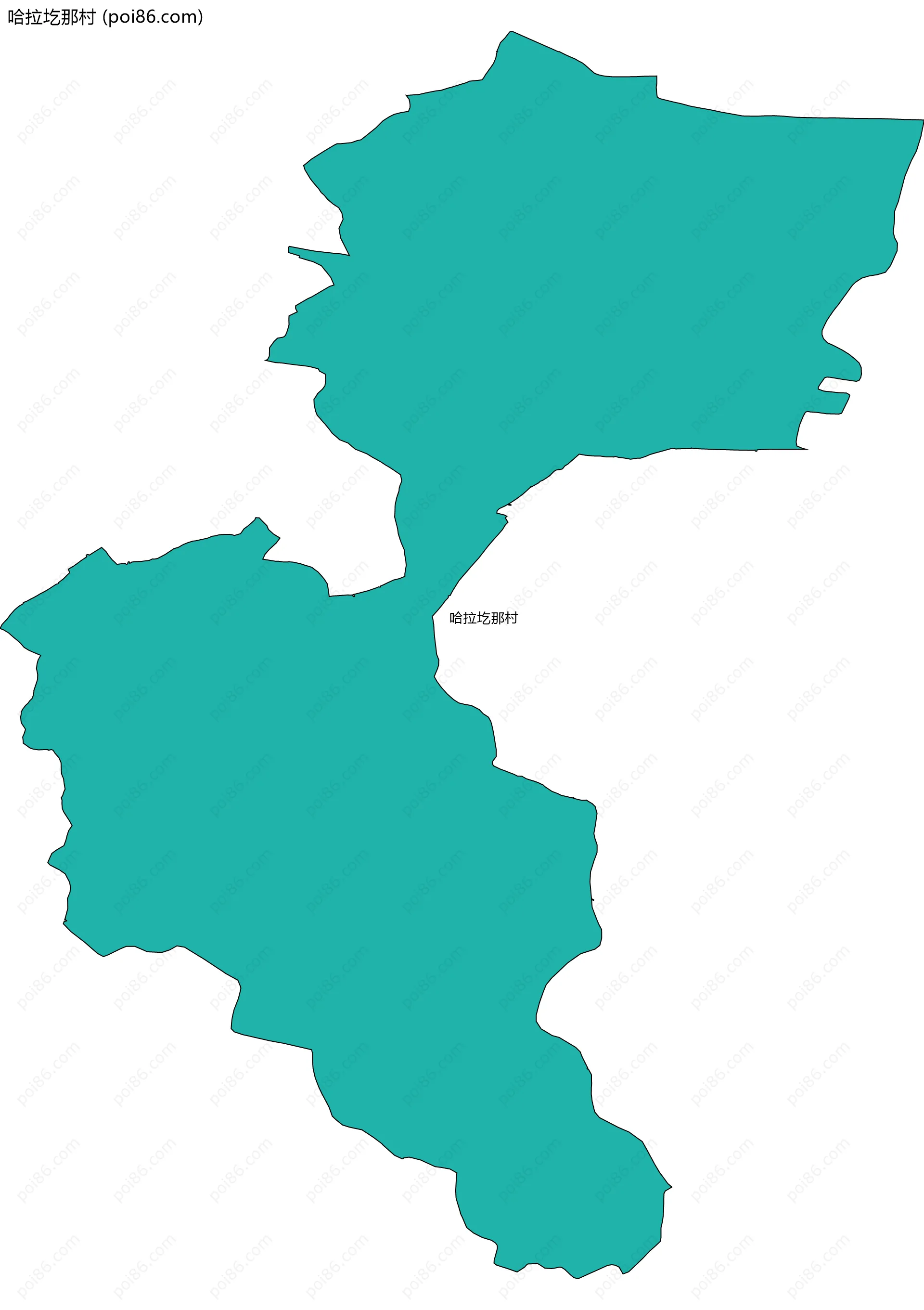 哈拉圪那村边界地图