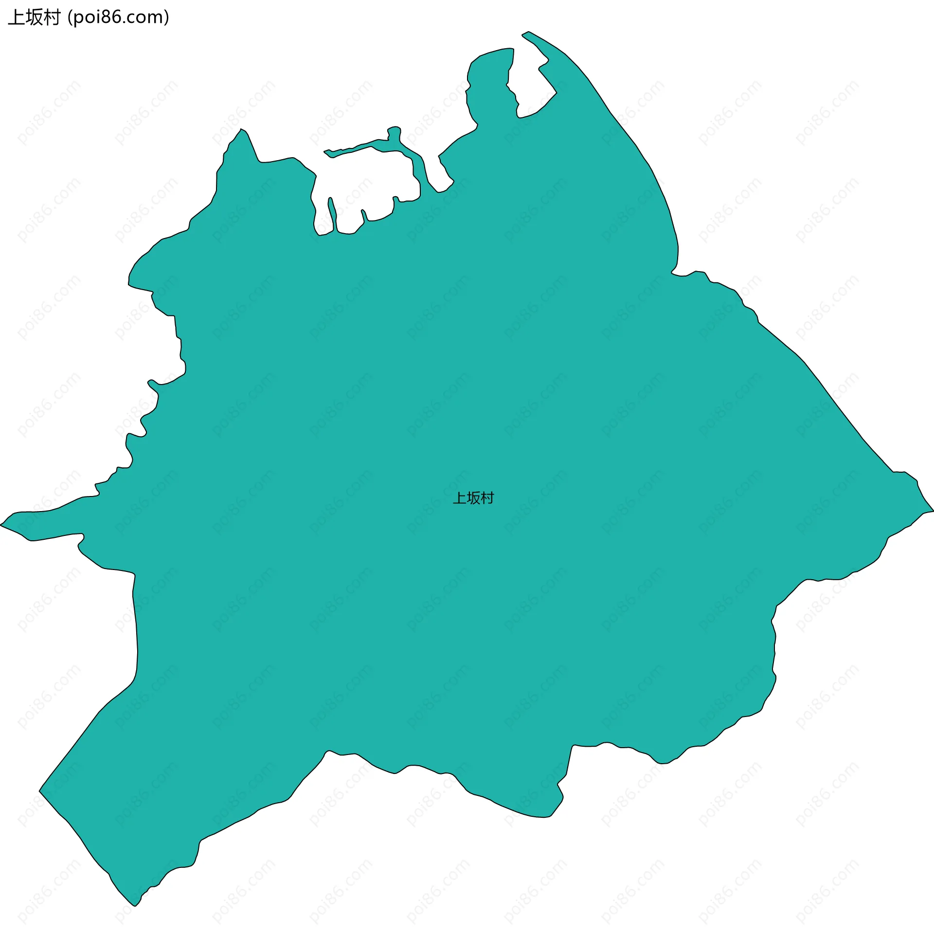 上坂村边界地图