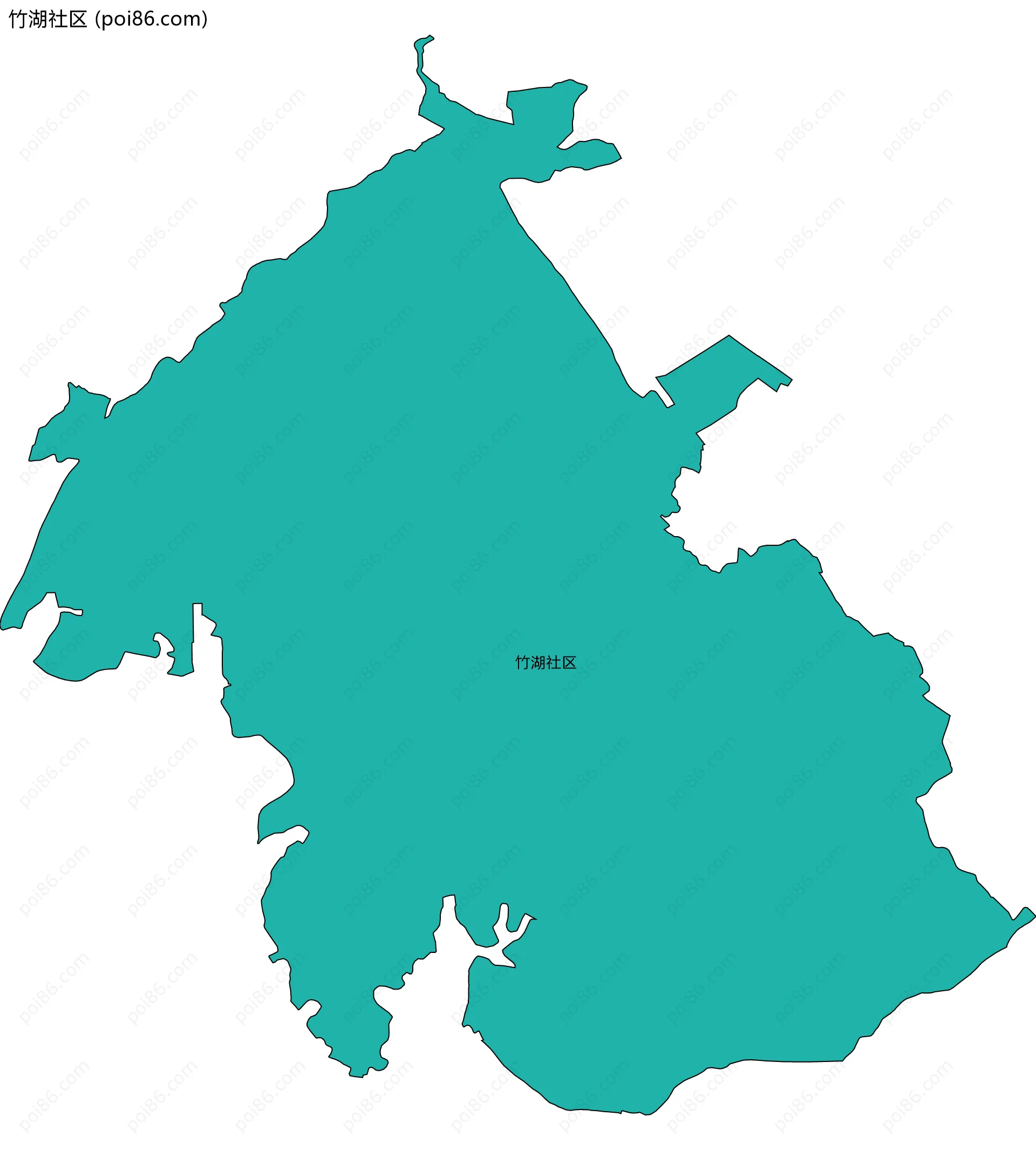 竹湖社区边界地图