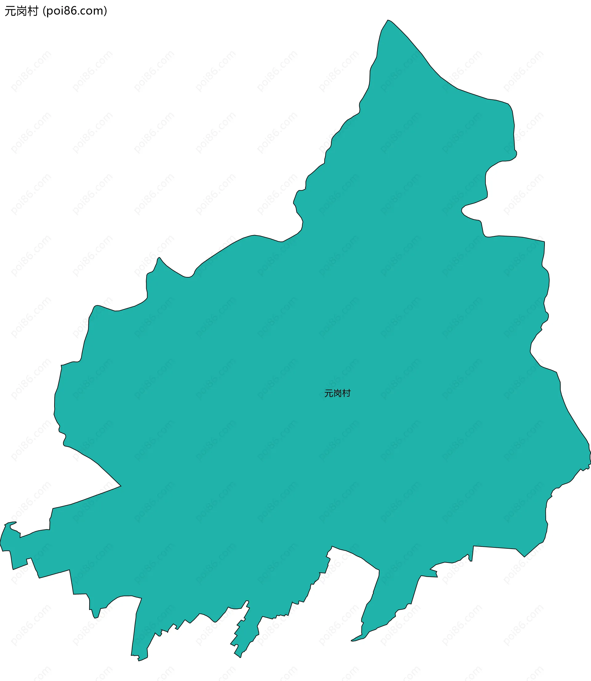 元岗村边界地图
