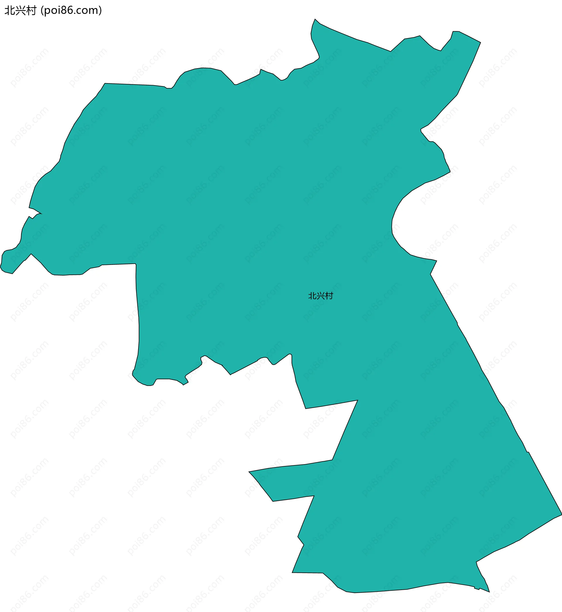 北兴村边界地图