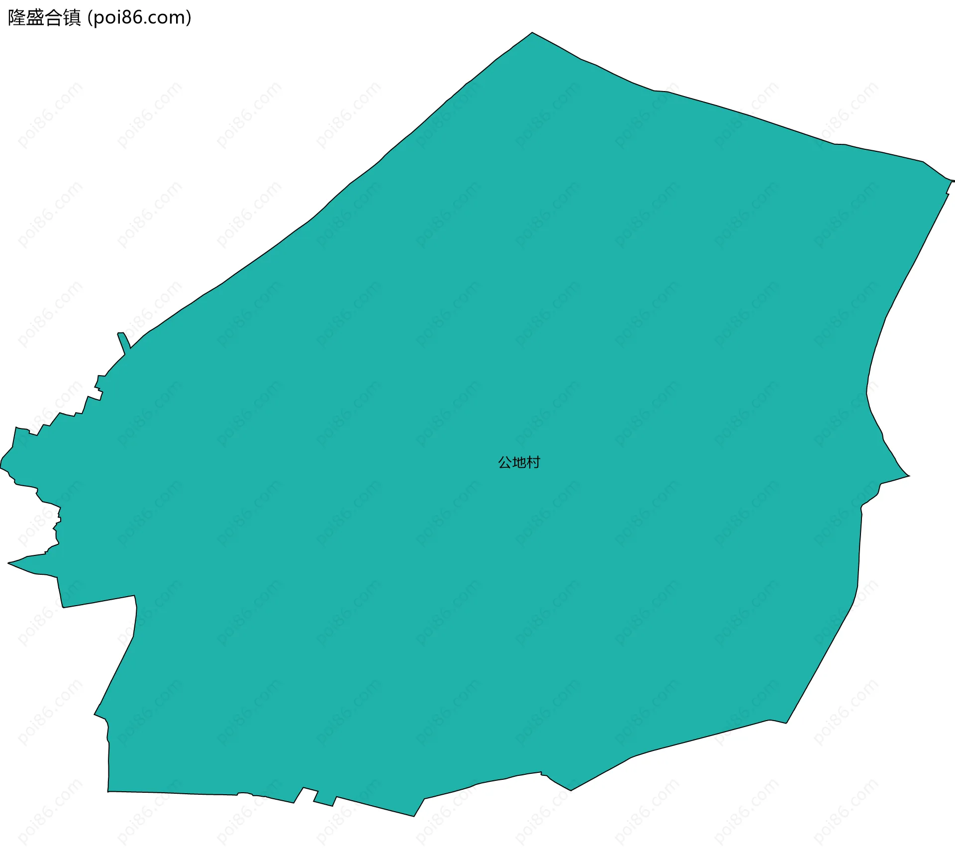 隆盛合镇边界地图(五级行政区划)