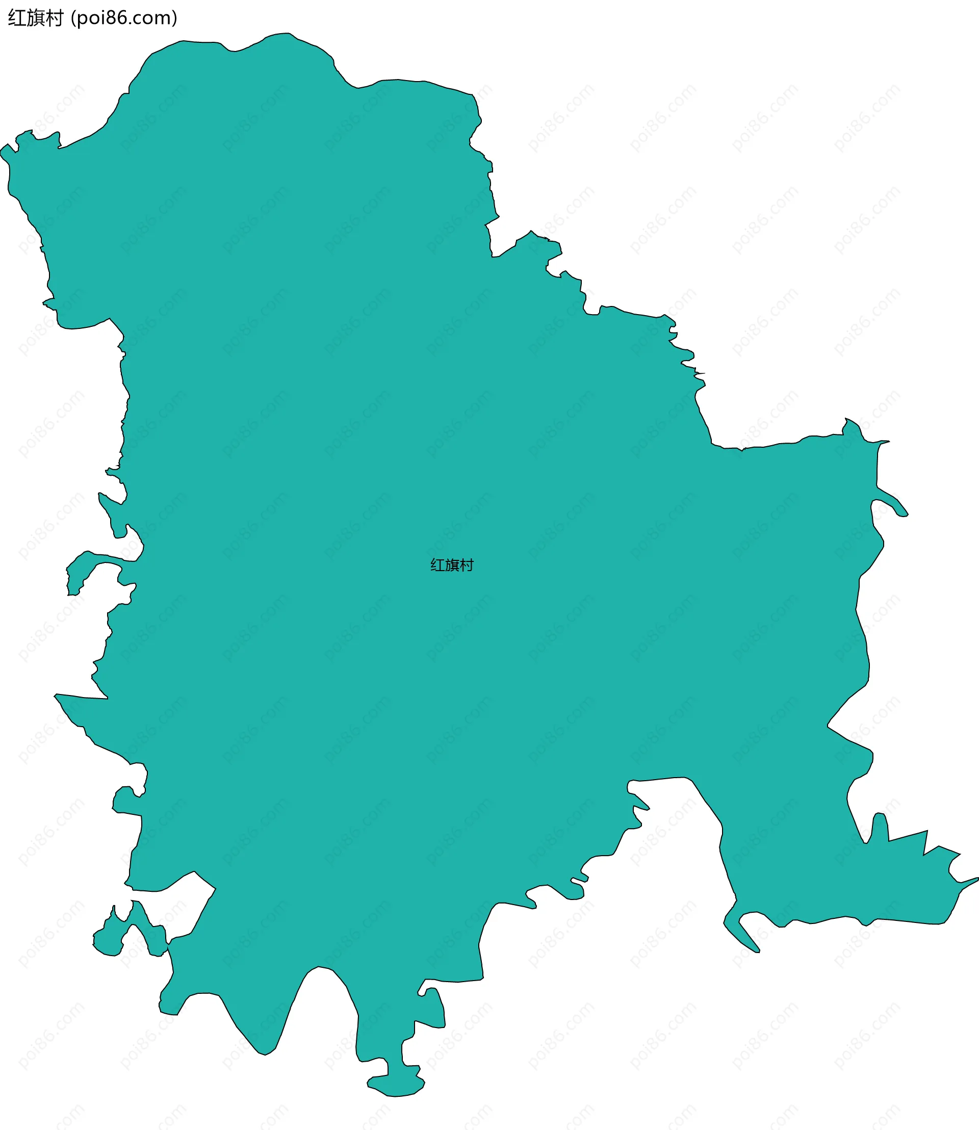 红旗村边界地图