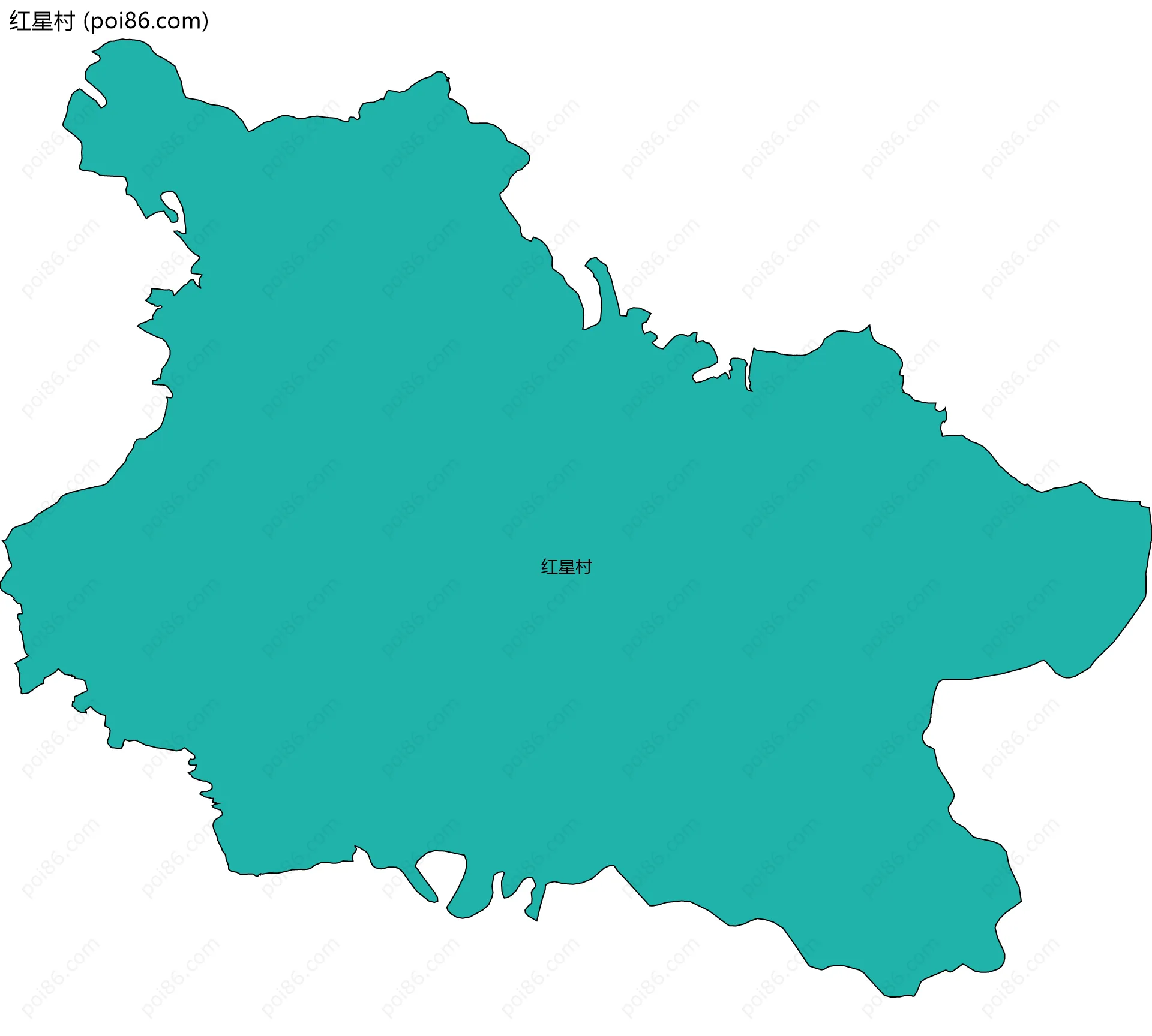 红星村边界地图