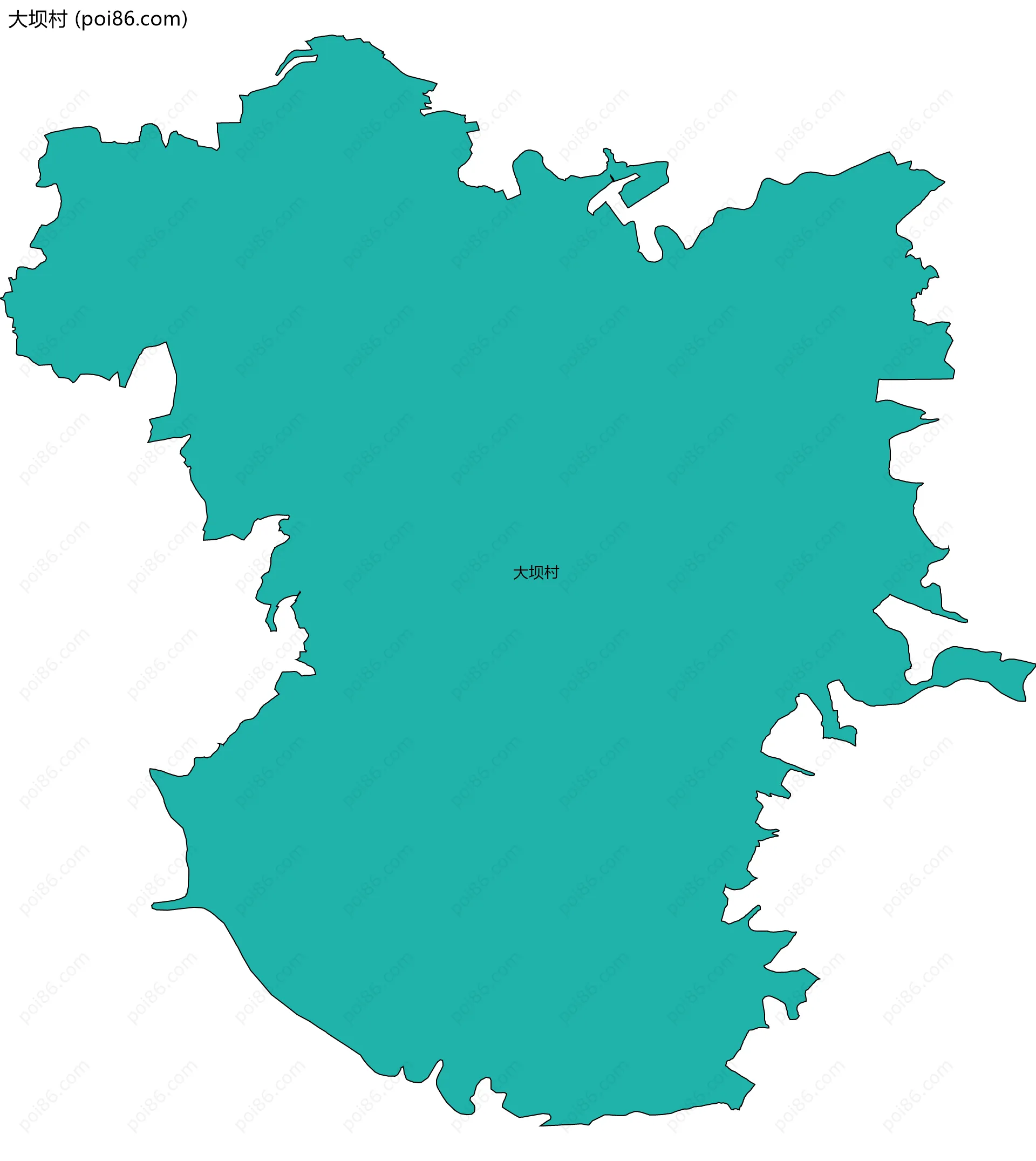 大坝村边界地图