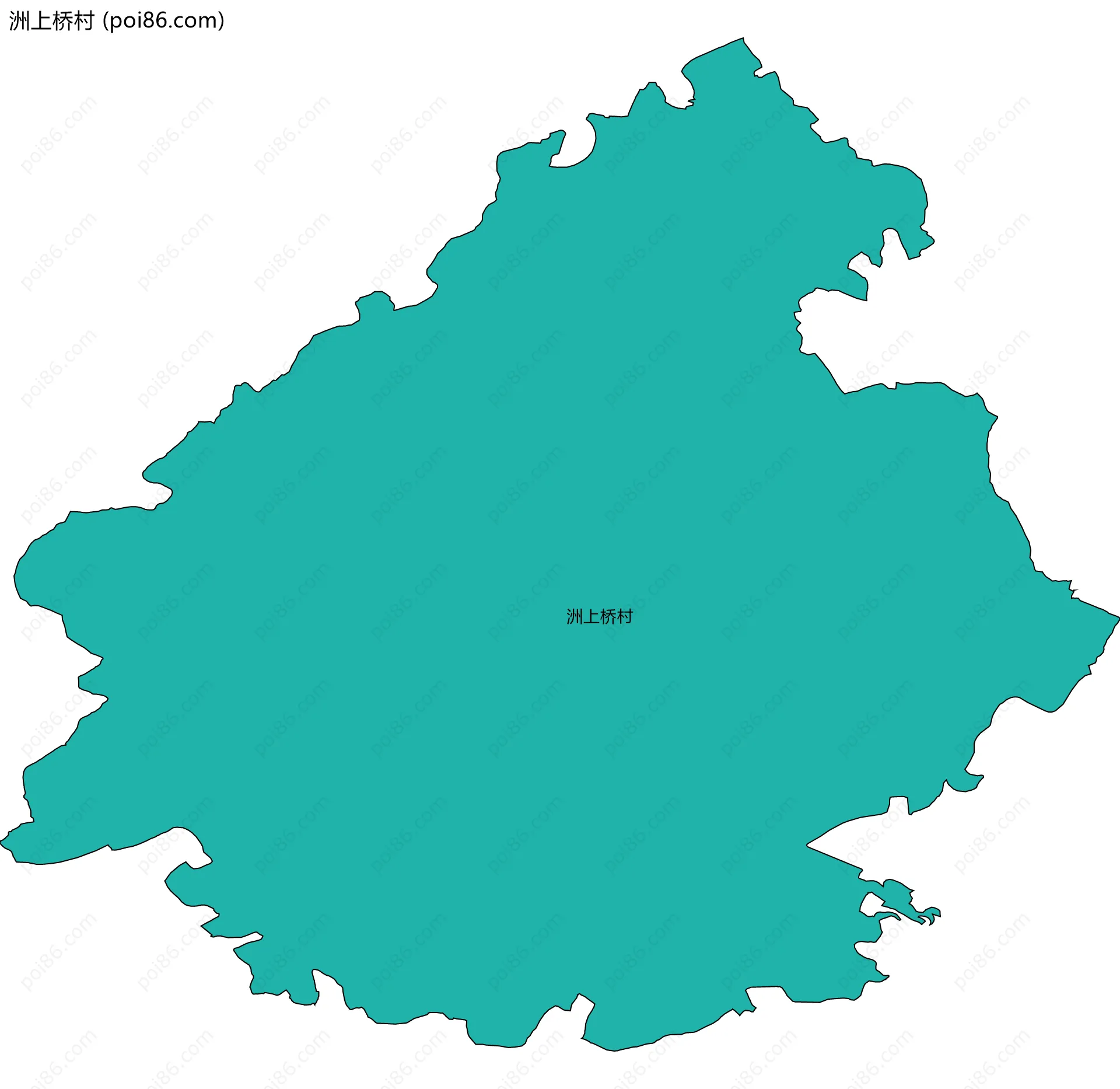 洲上桥村边界地图