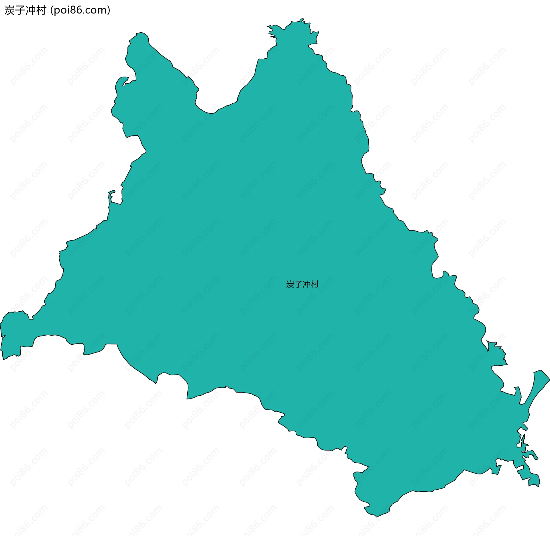 炭子冲村边界地图