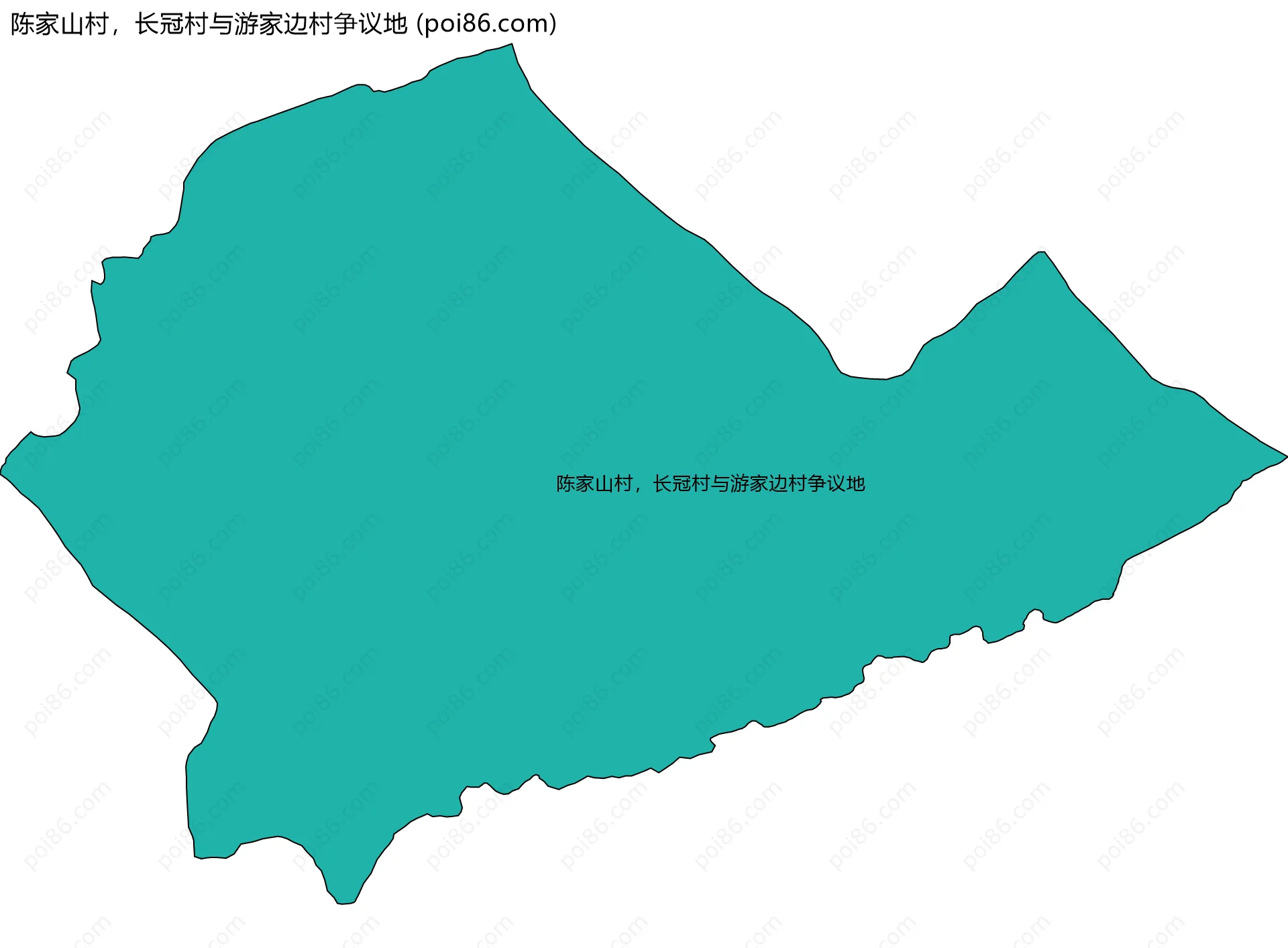 陈家山村，长冠村与游家边村争议地边界地图