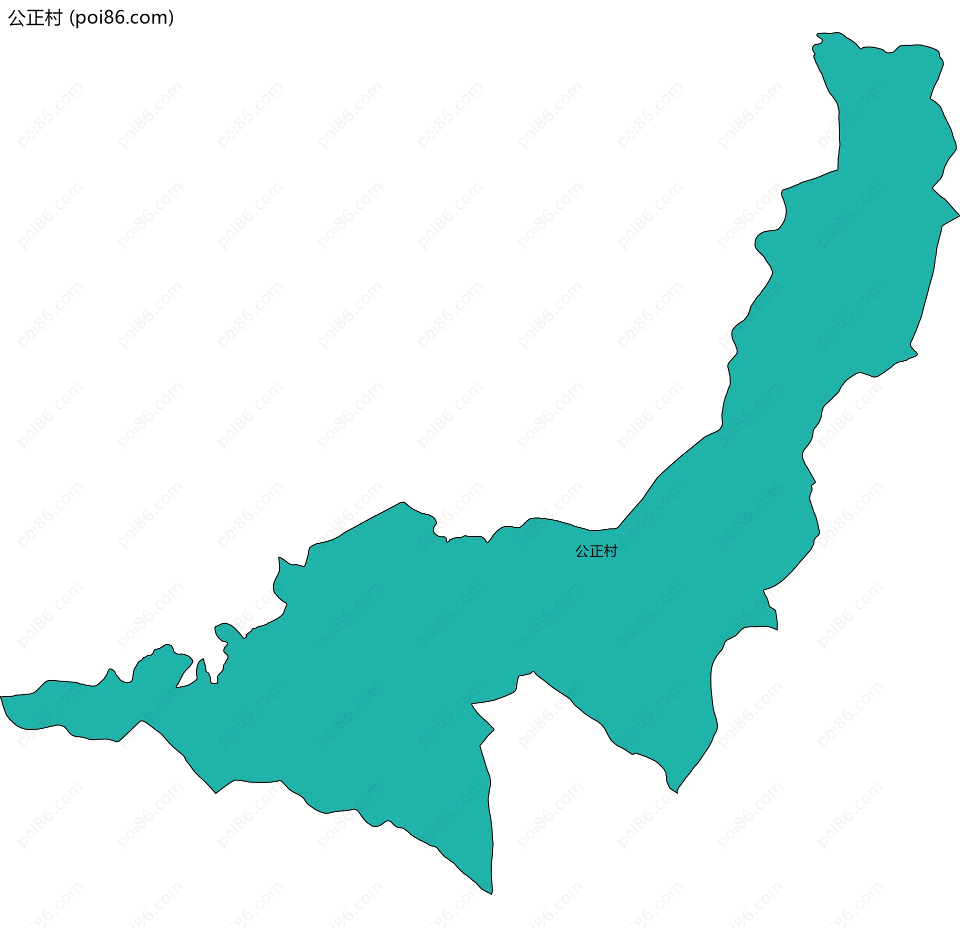 公正村边界地图