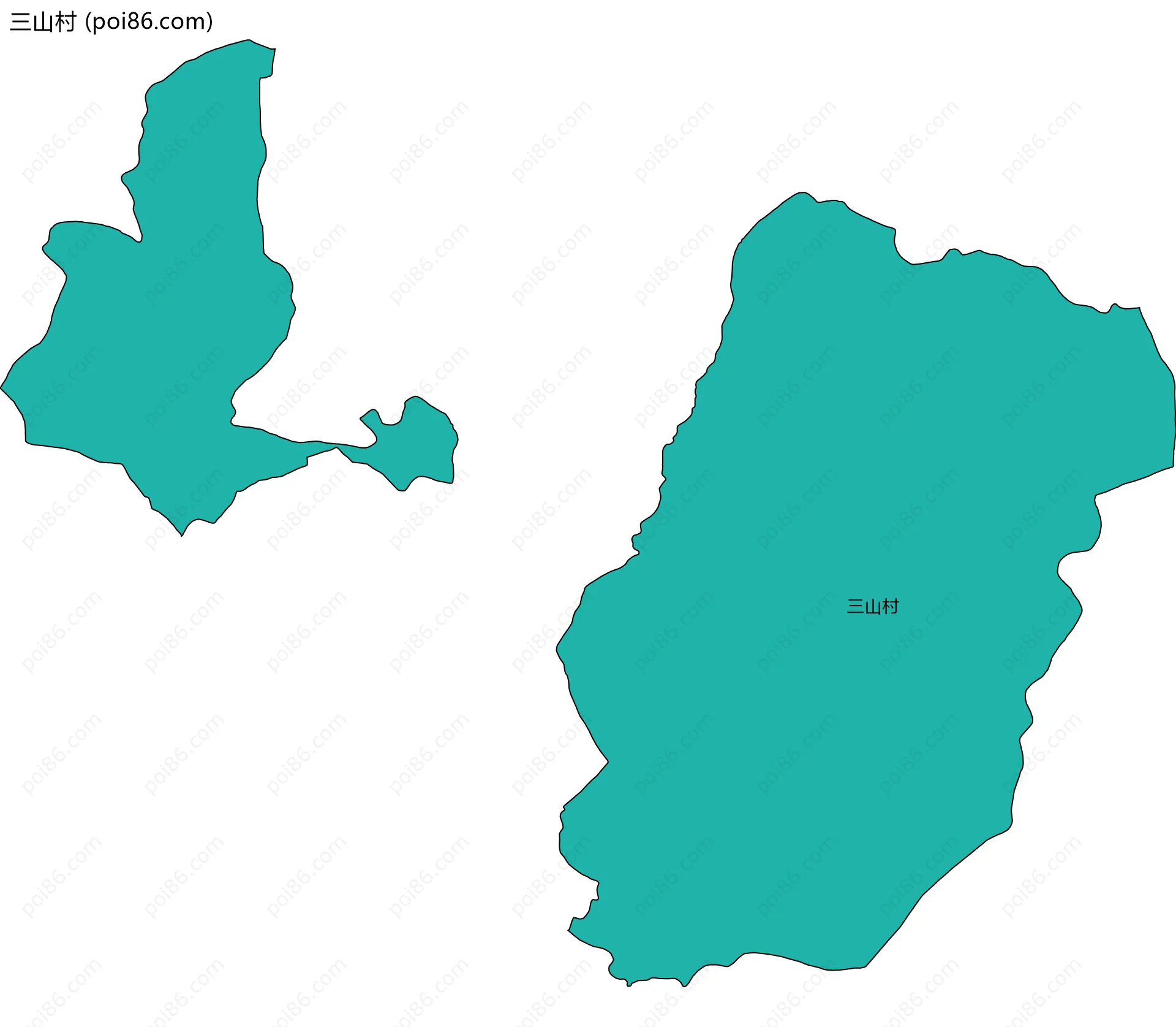 三山村边界地图